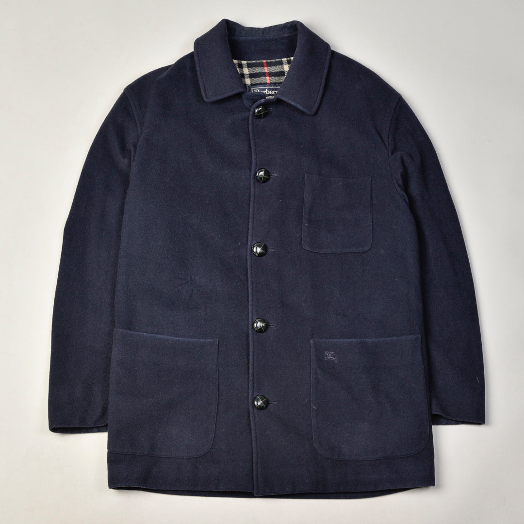 Vintage Wool/CACHEMIRE Coat Blue - 48
