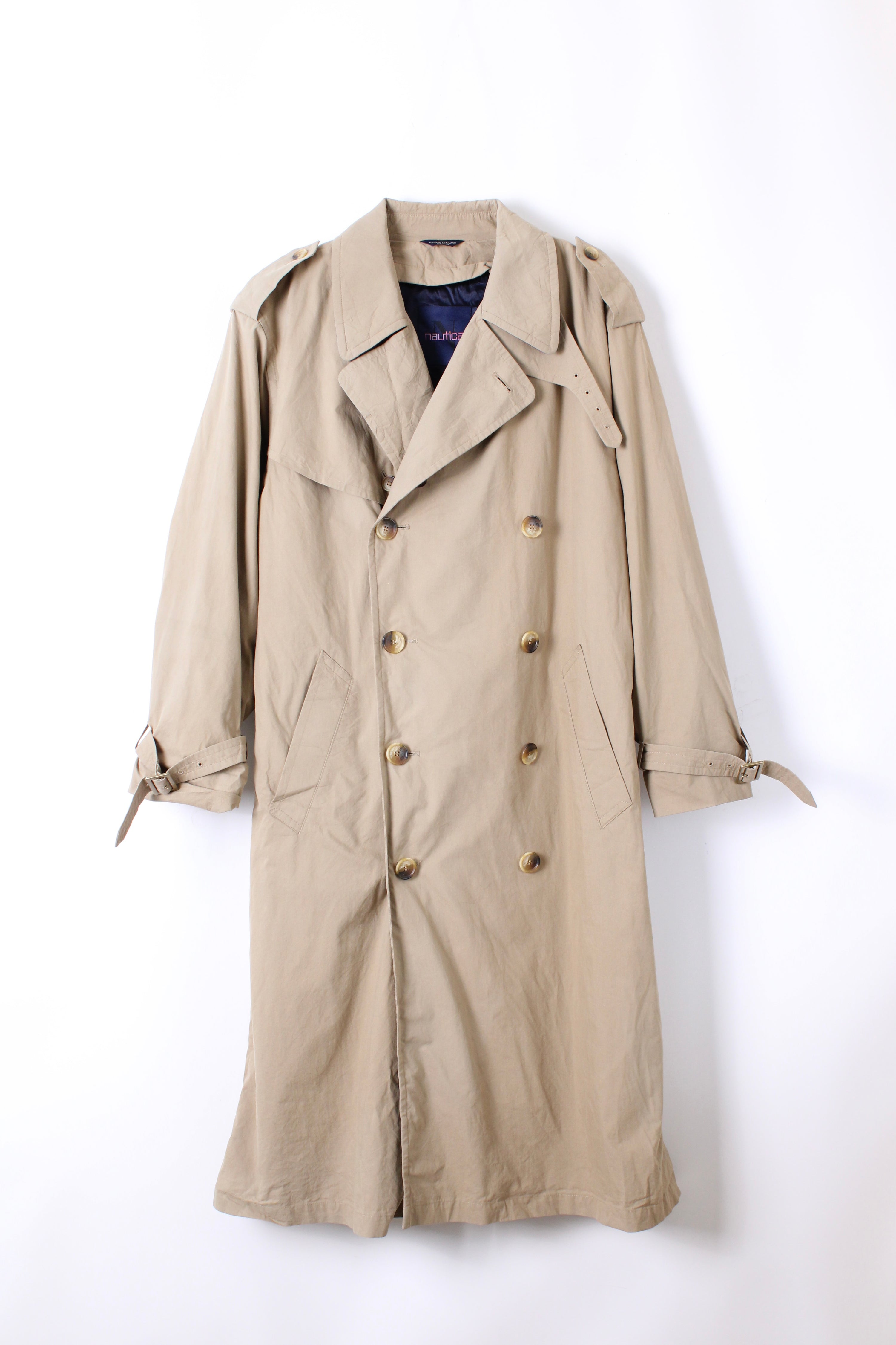 VINTAGE TRENCH COAT BEIGE WOOL LINING - M/L