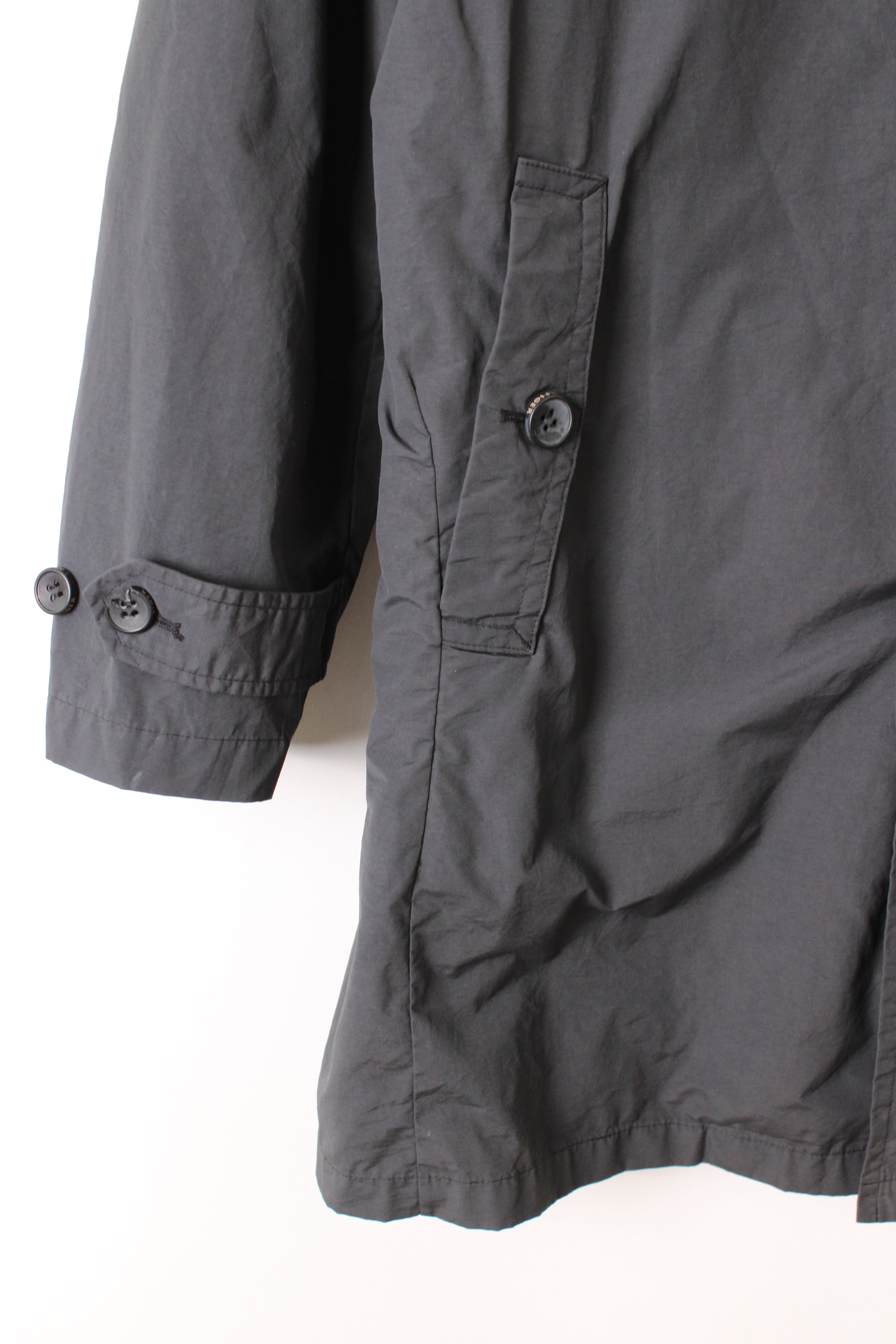 TOMMY HILFIGER TRENCH COAT BLACK WOOL LINING - L