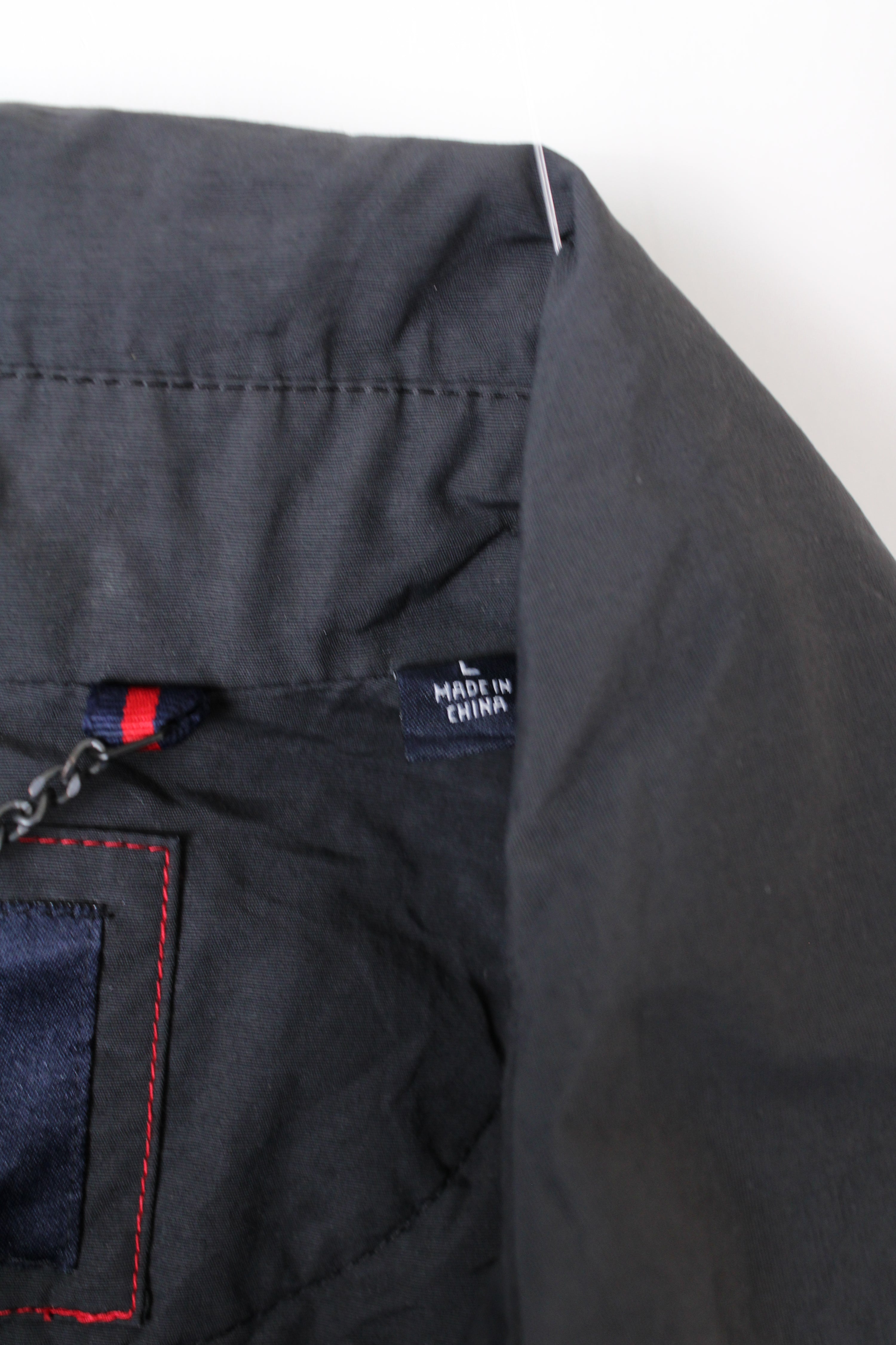 TOMMY HILFIGER TRENCH COAT BLACK WOOL LINING - L
