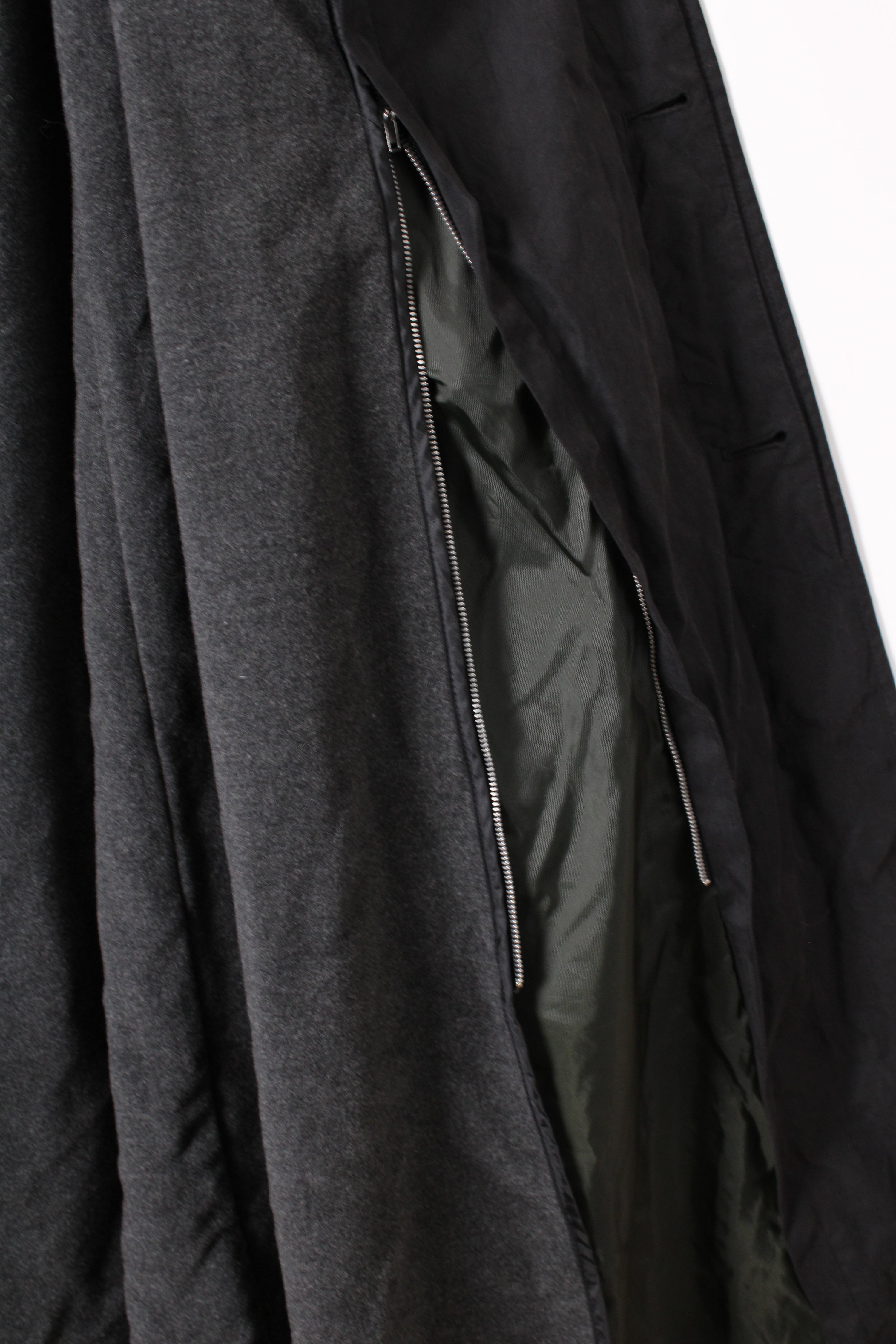 VINTAGE TRENCH COAT BLACK WOOL LINING - M/L
