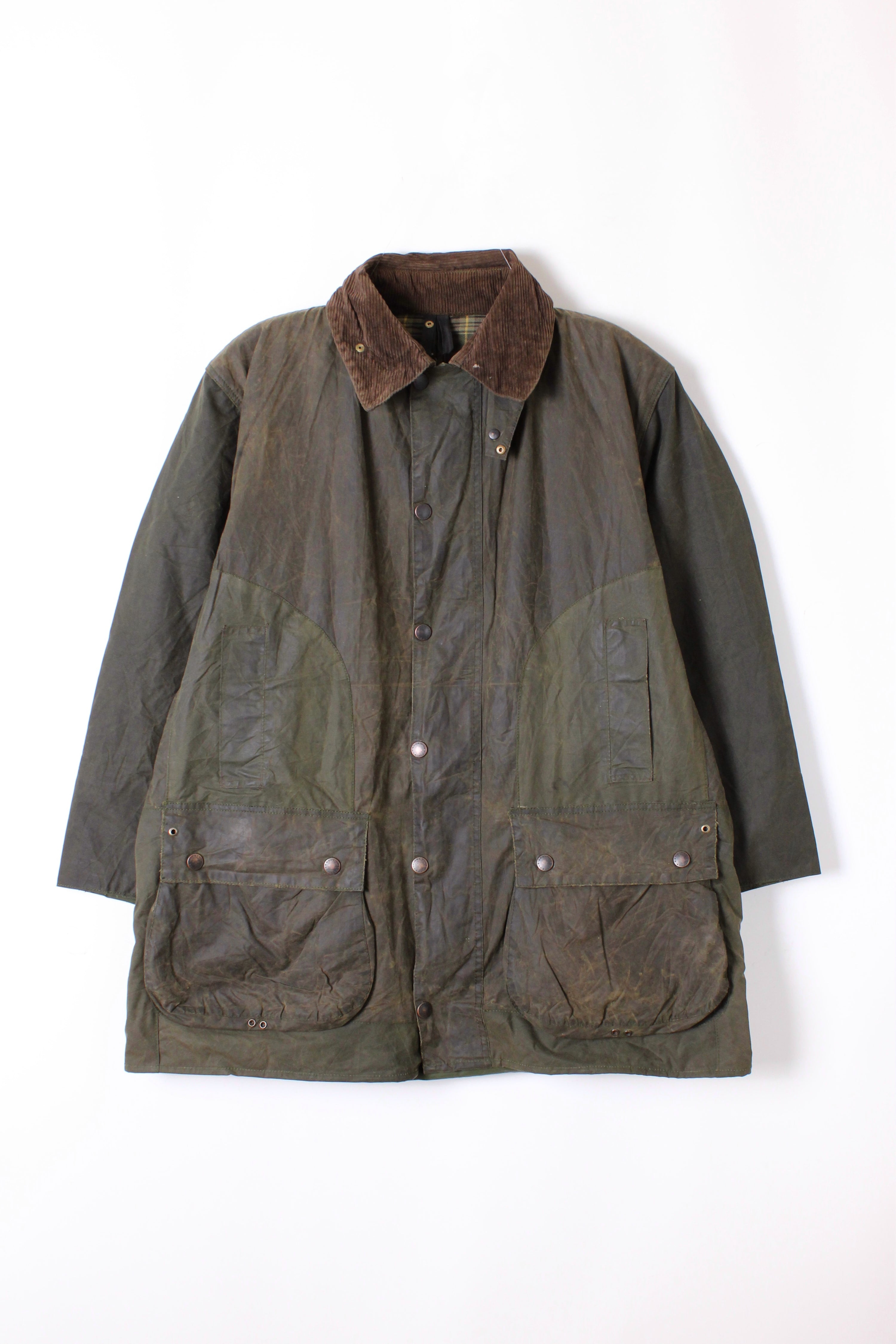 BARBOUR BORDER WAXED JACKET GREEN - M/L