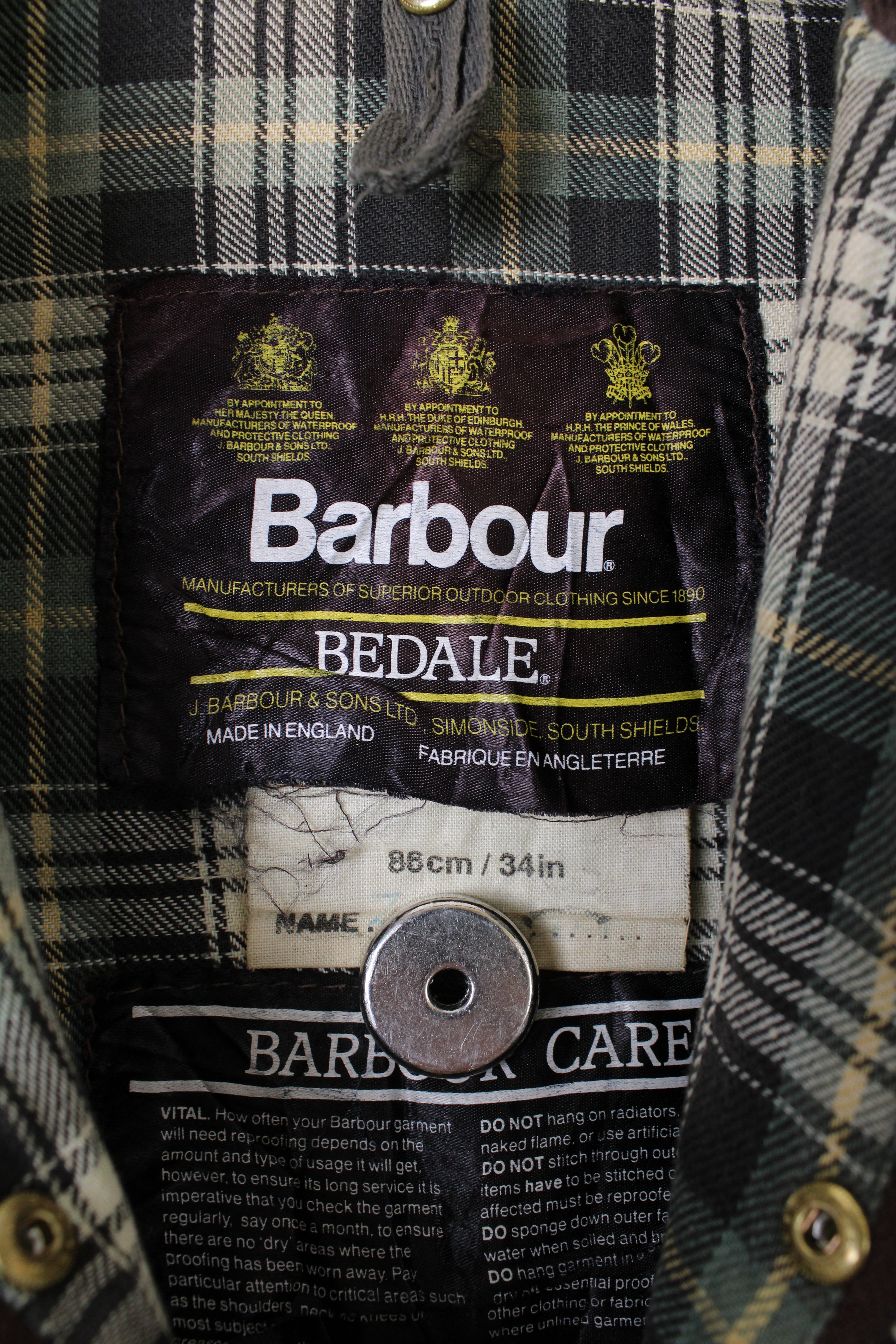 BARBOUR BEDALE 4 POCKETS WAXED JACKET GREEN - XS/S