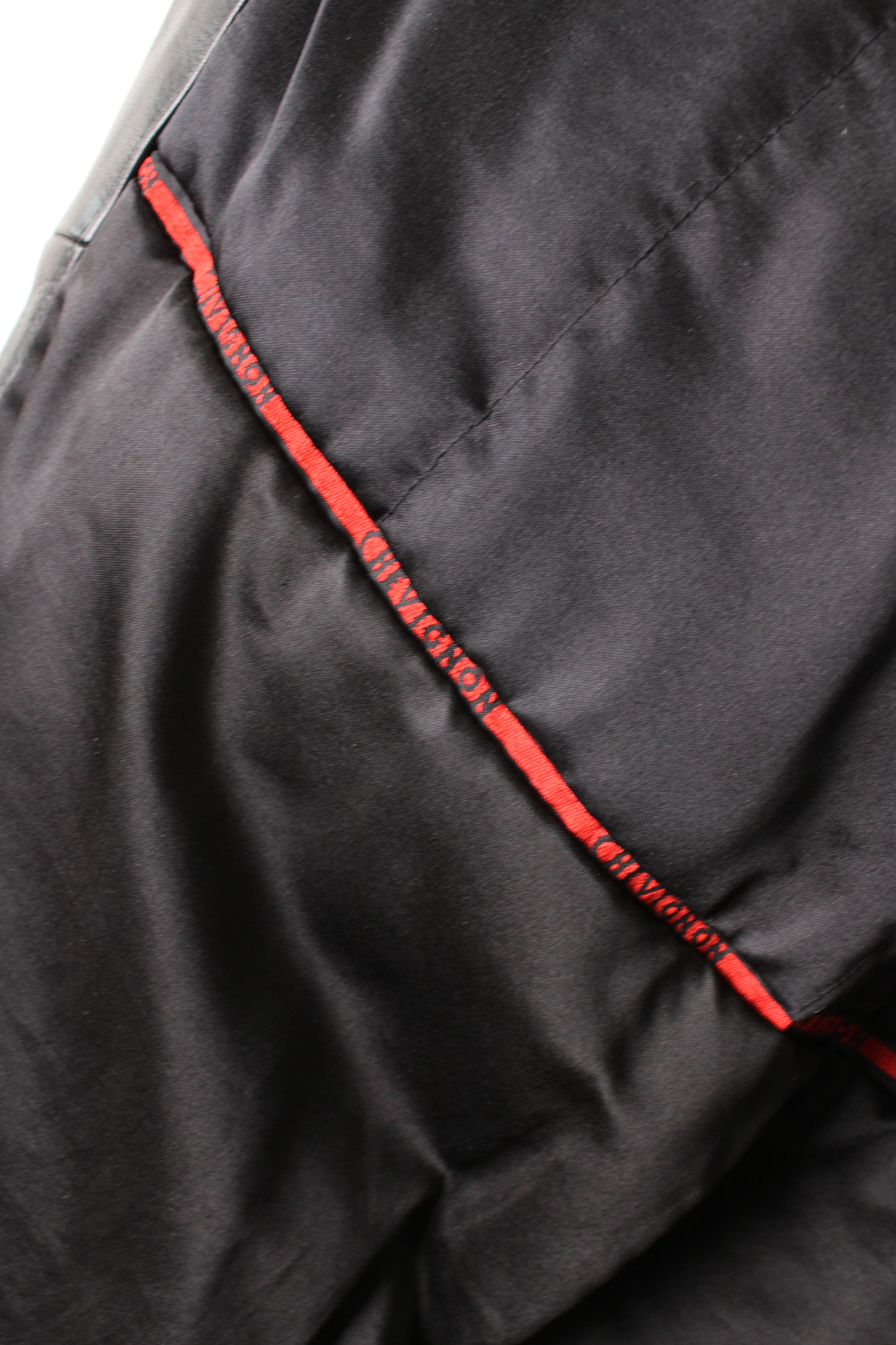 VINTAGE CHEVIGNON LEATHER TRENCH COAT BLACK - L