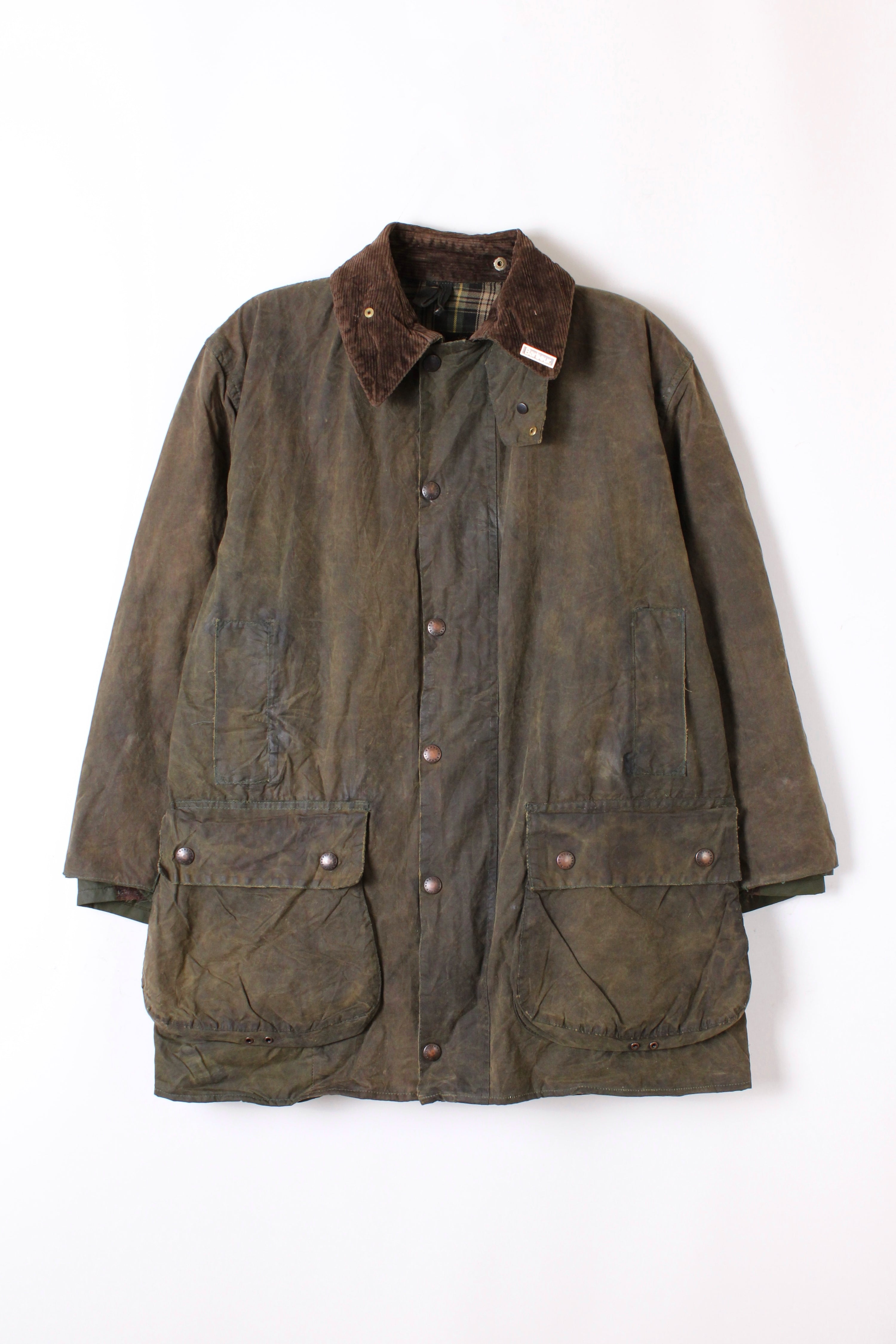 BARBOUR BORDER WAXED JACKET GREEN - M/L
