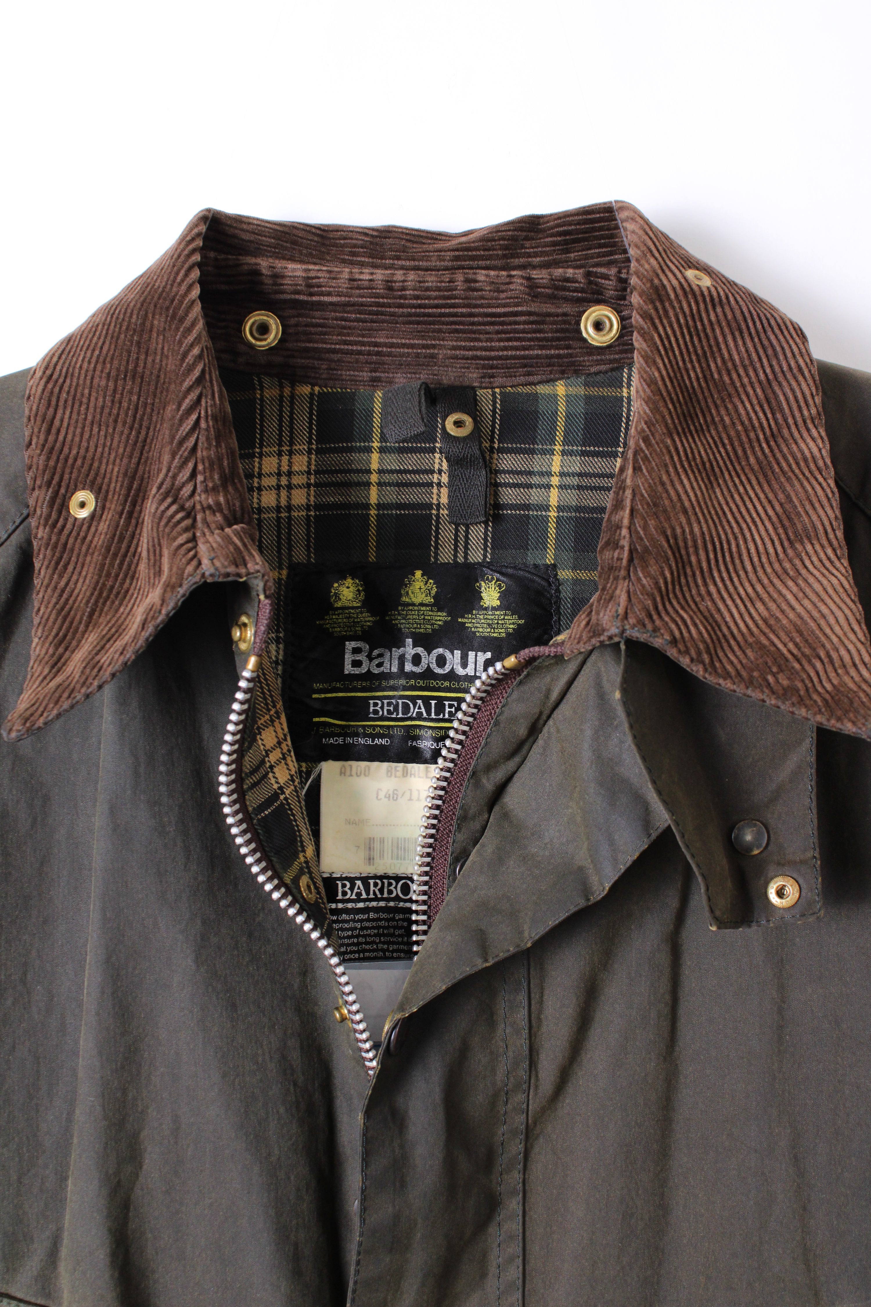 BARBOUR BEDALE WAXED JACKET GREEN - L/XL