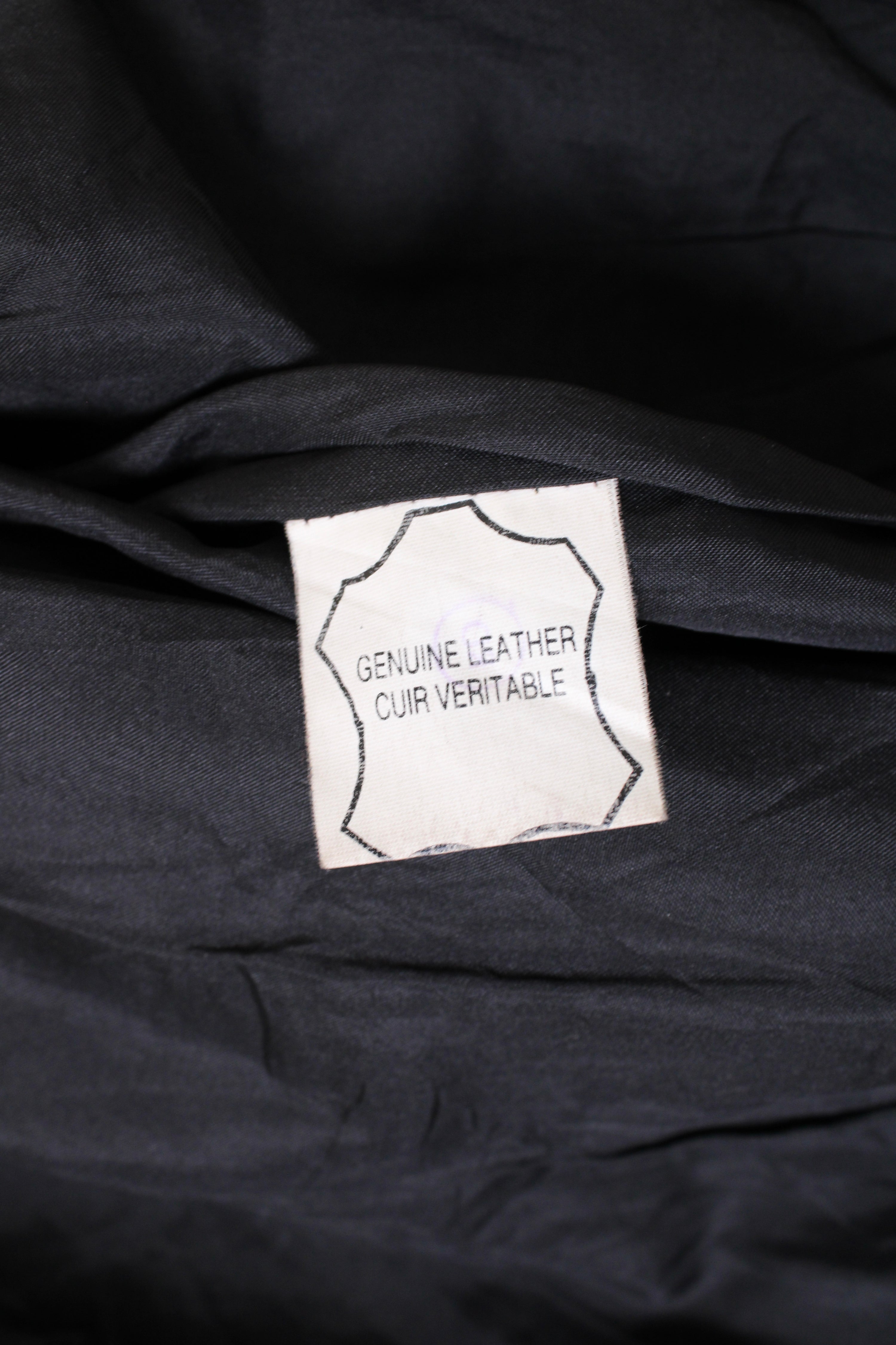 VINTAGE LEATHER FLIGHT JACKET BLACK - L/XL