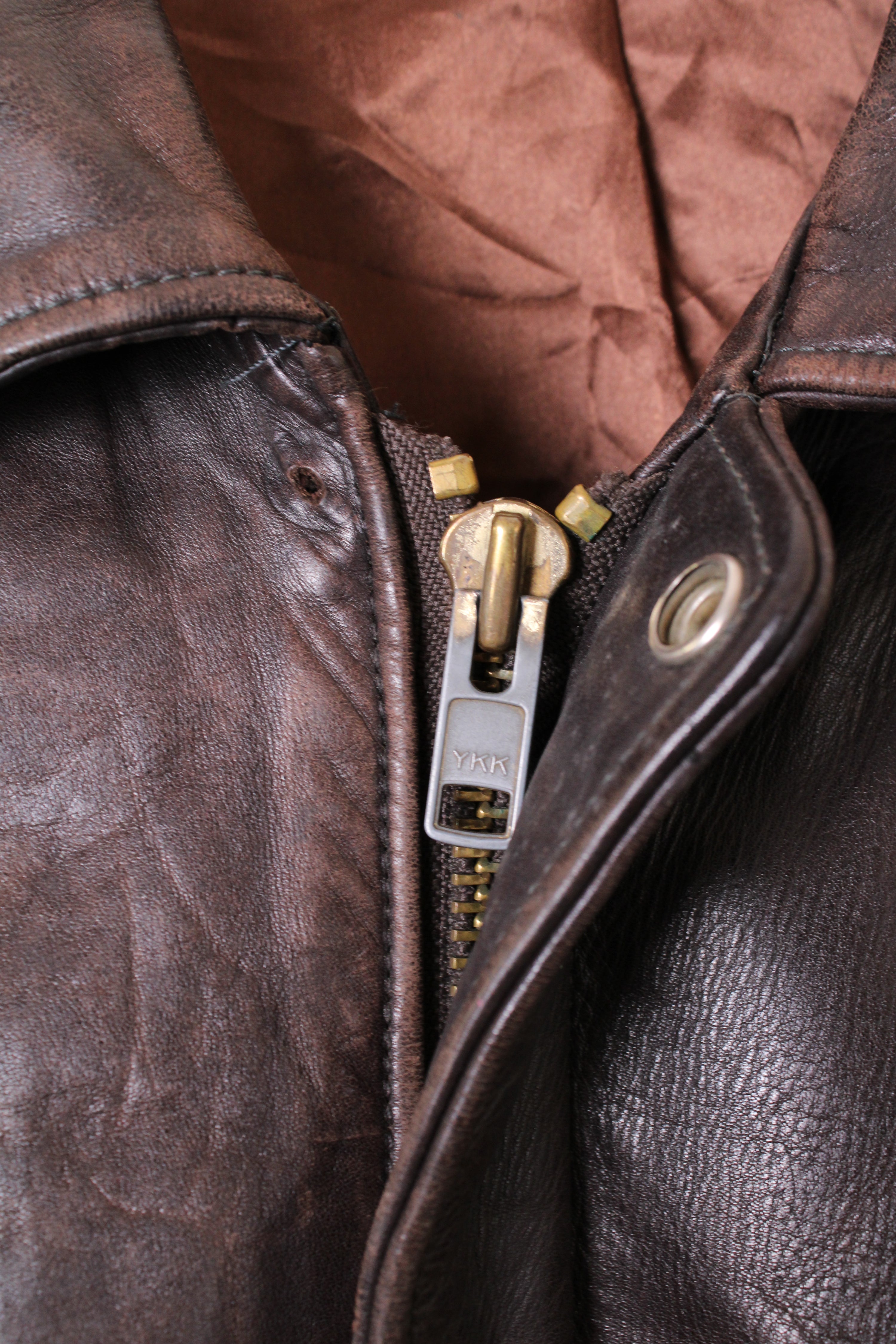 VINTAGE LEATHER FLIGHT JACKET BROWN - M/L