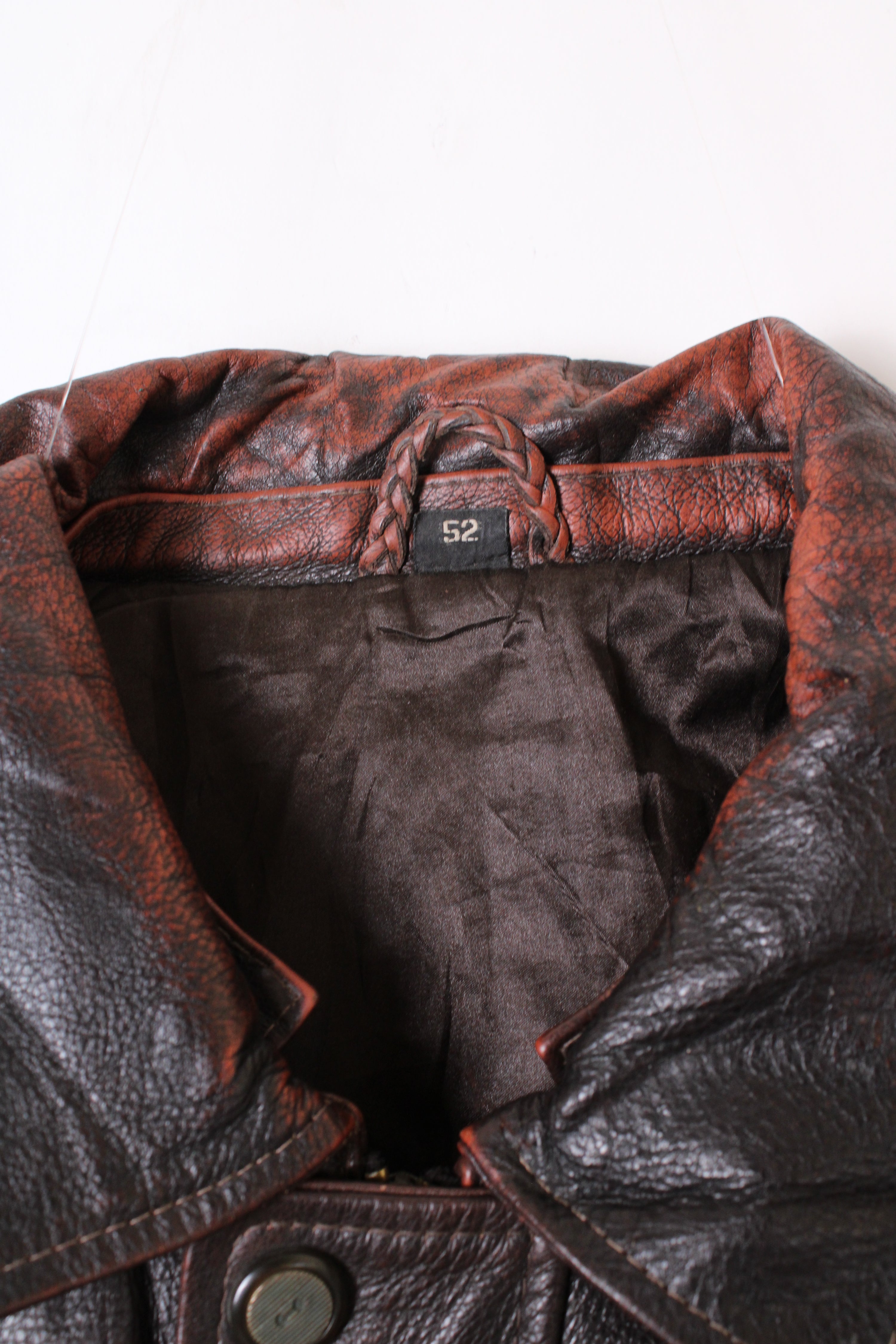 VINTAGE LEATHER FLIGHT BOMBER JACKET FADED BLACK - L/XL