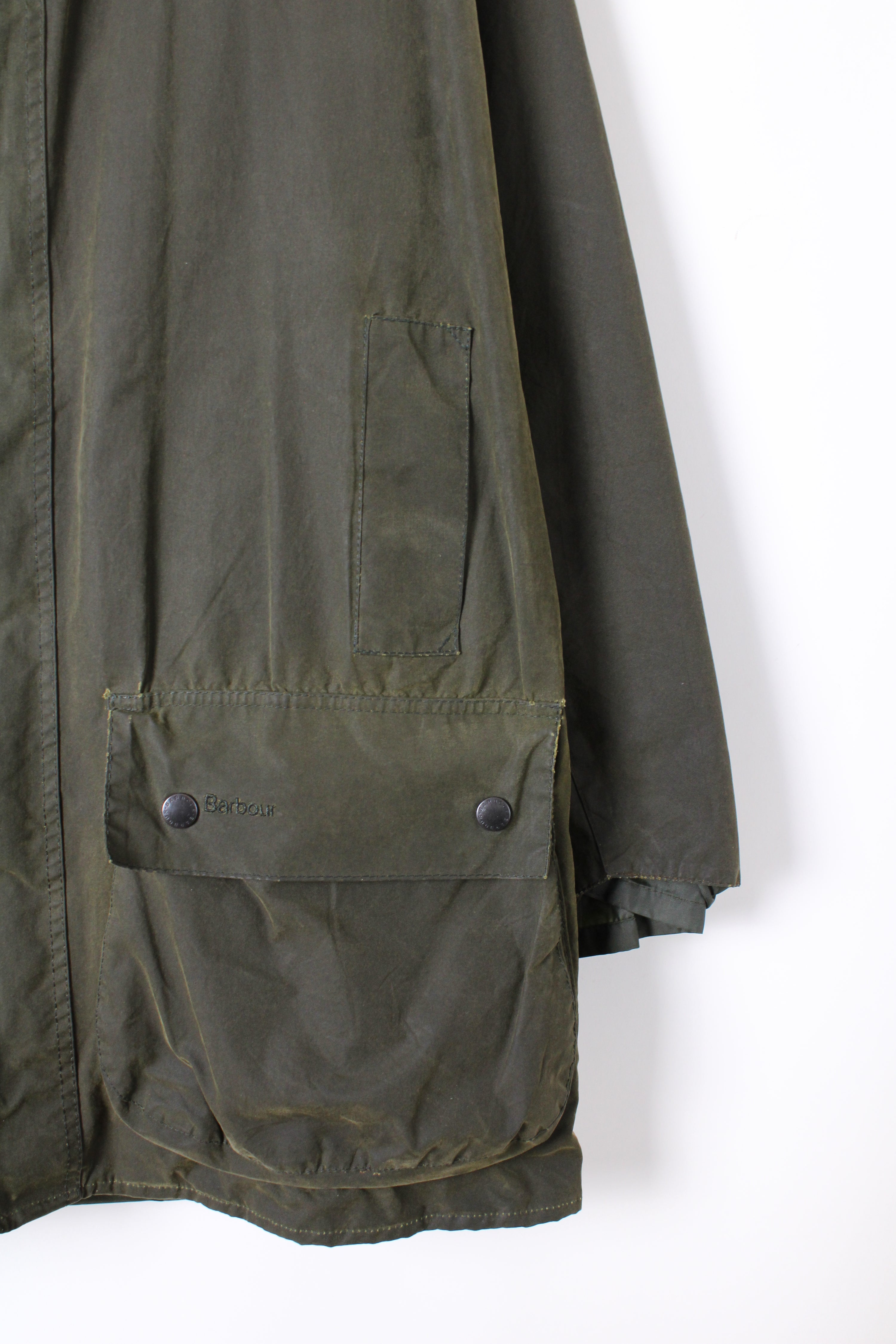 BARBOUR BORDER WAXED JACKET GREEN - L/XL