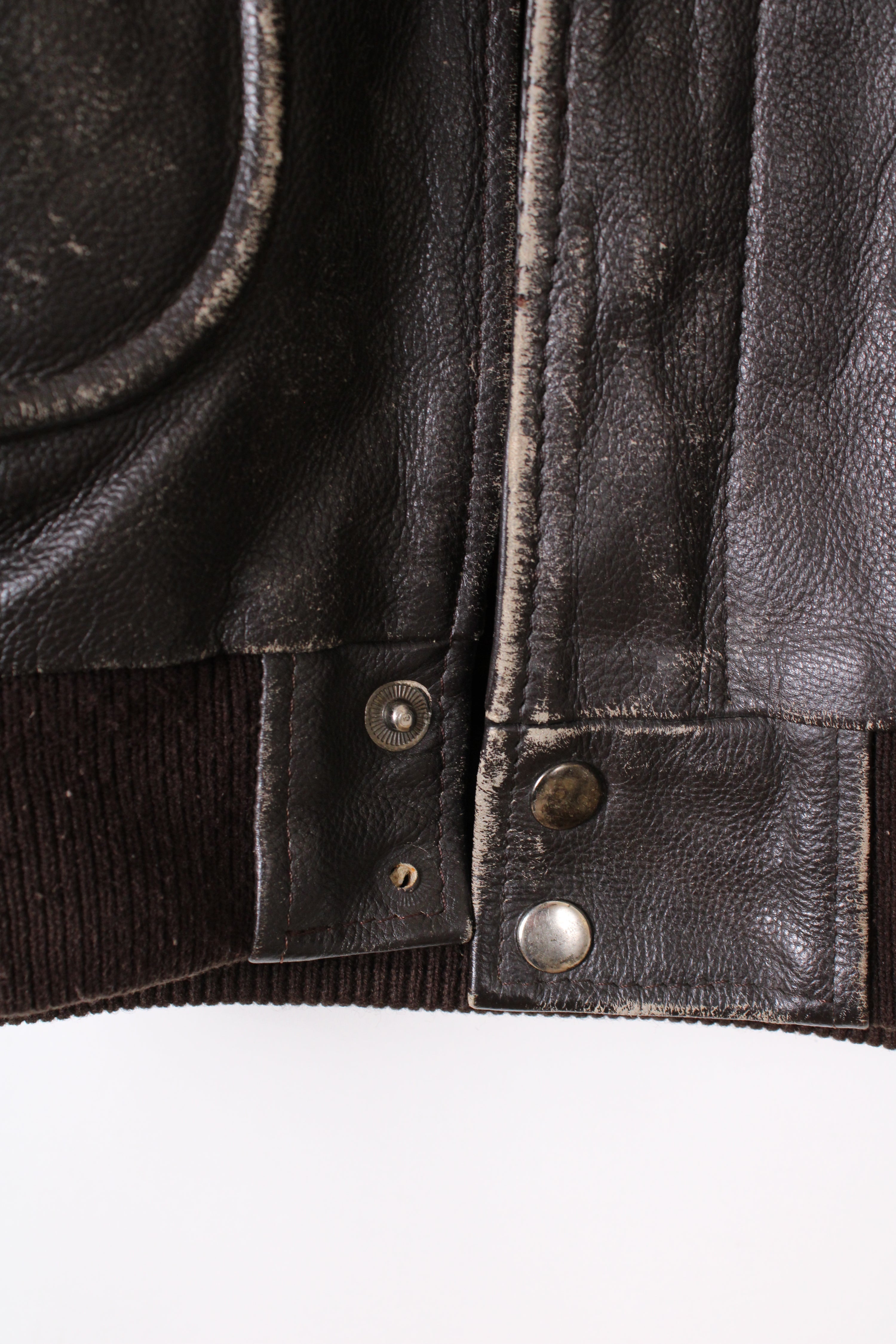 VINTAGE LEATHER AVIATOR FLIGHT JACKET BROWN - M