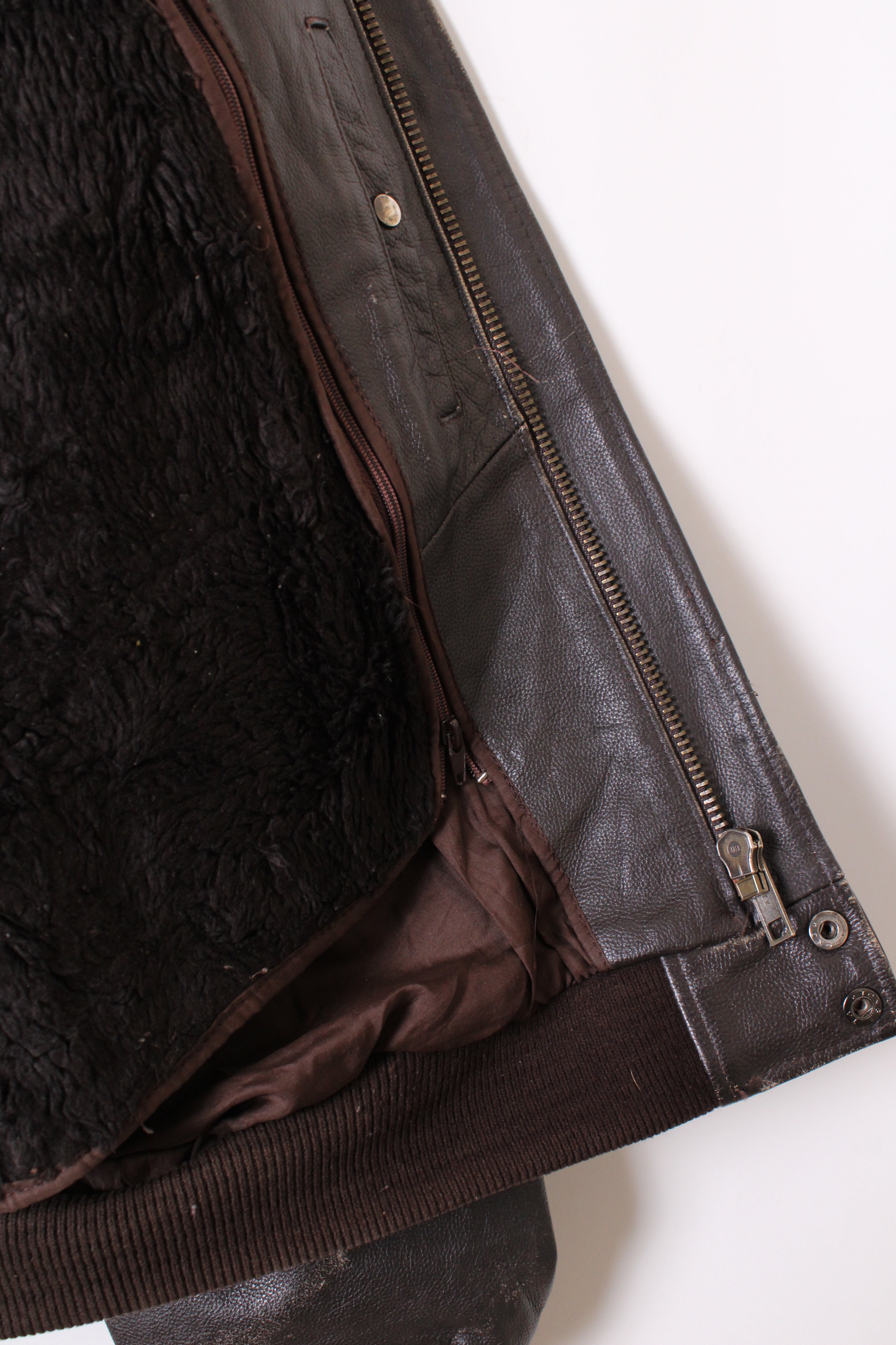 VINTAGE LEATHER AVIATOR FLIGHT JACKET BROWN - M