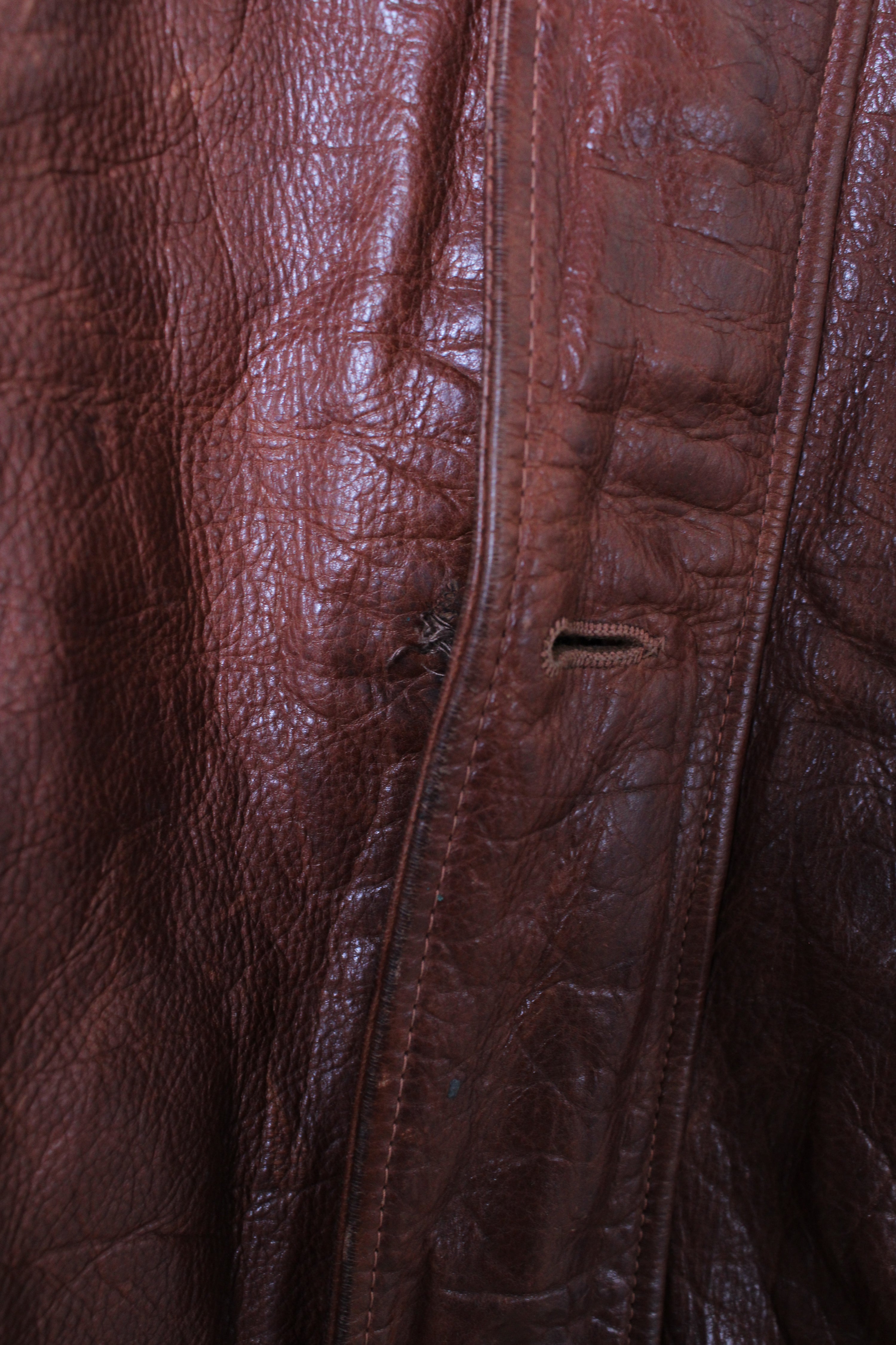 VINTAGE LEATHER FLIGHT BOMBER JACKET BROWN - L/XL