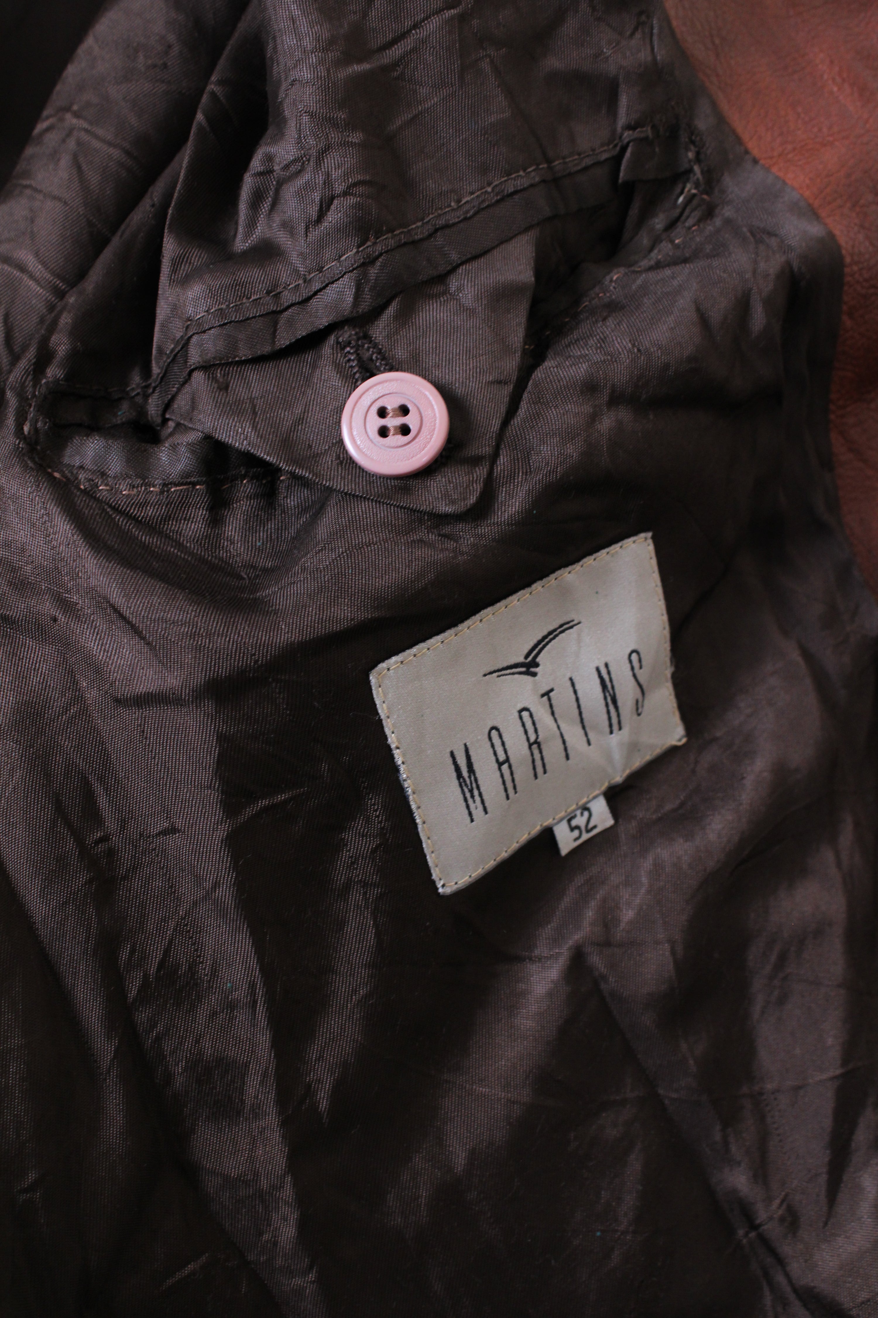 VINTAGE LEATHER FLIGHT BOMBER JACKET BROWN - L/XL