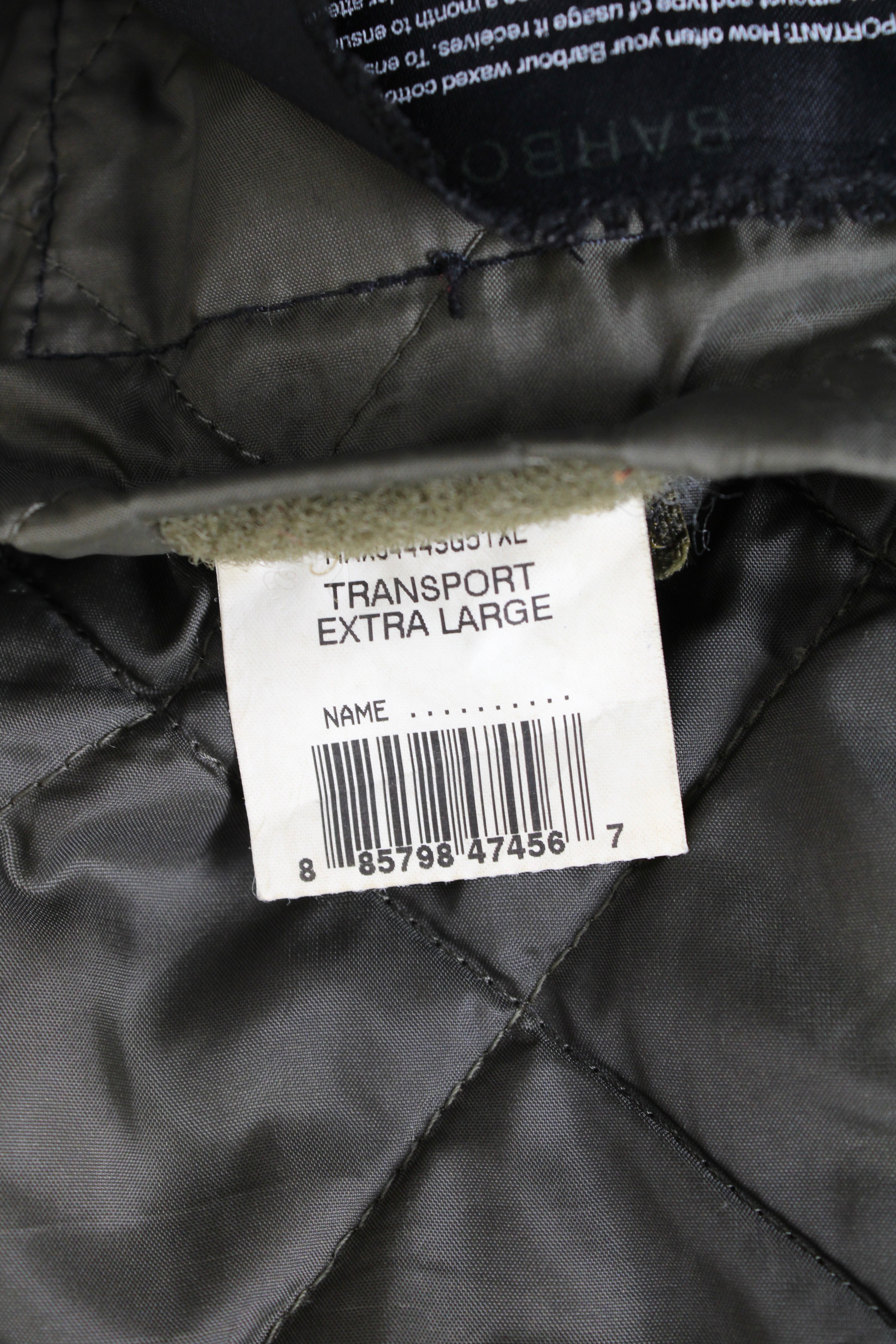 BARBOUR TRANSPORT WAXED JACKET SAGE GREEN - XL