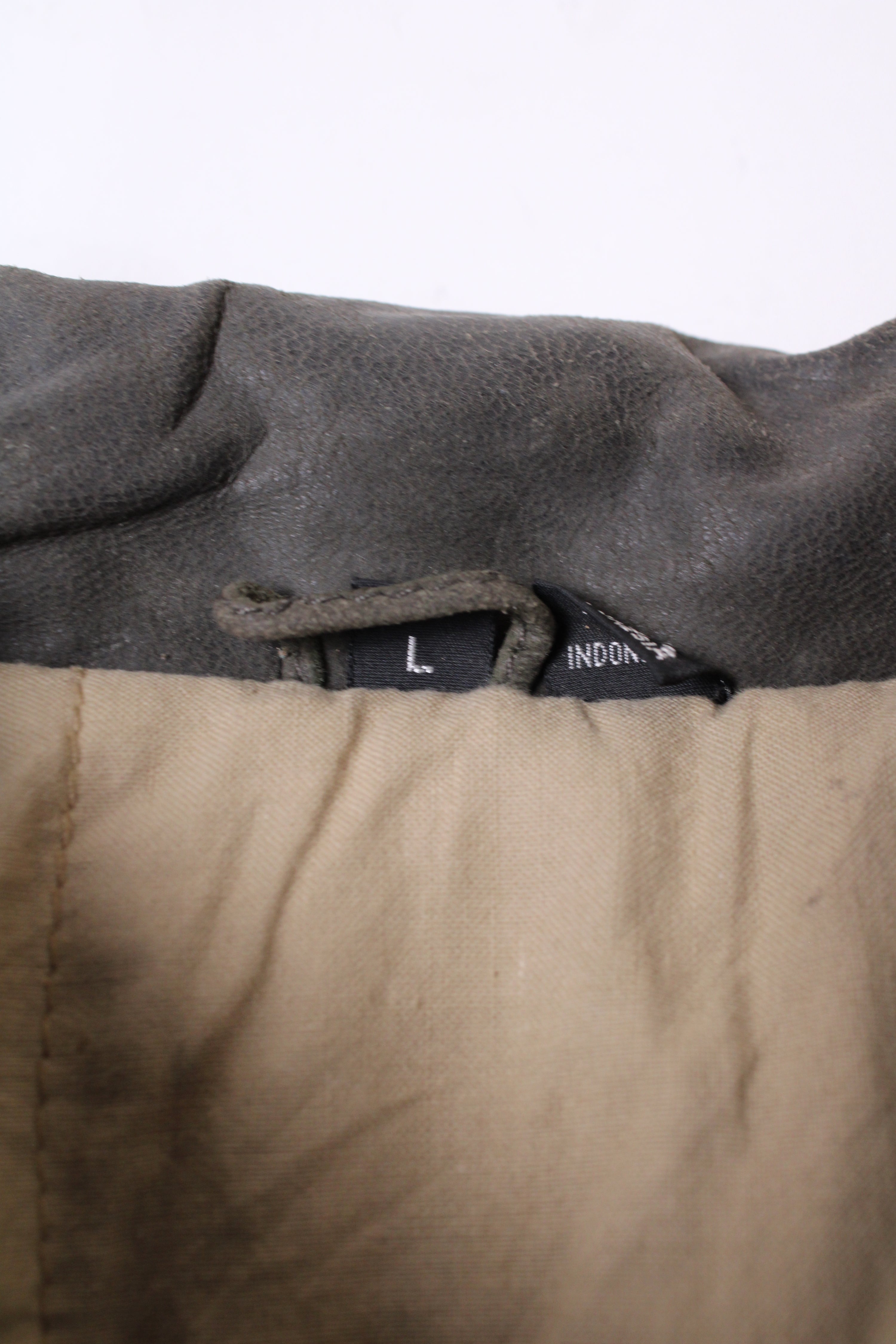 VINTAGE LEATHER AVIATOR FLIGHT JACKET GRAY - L