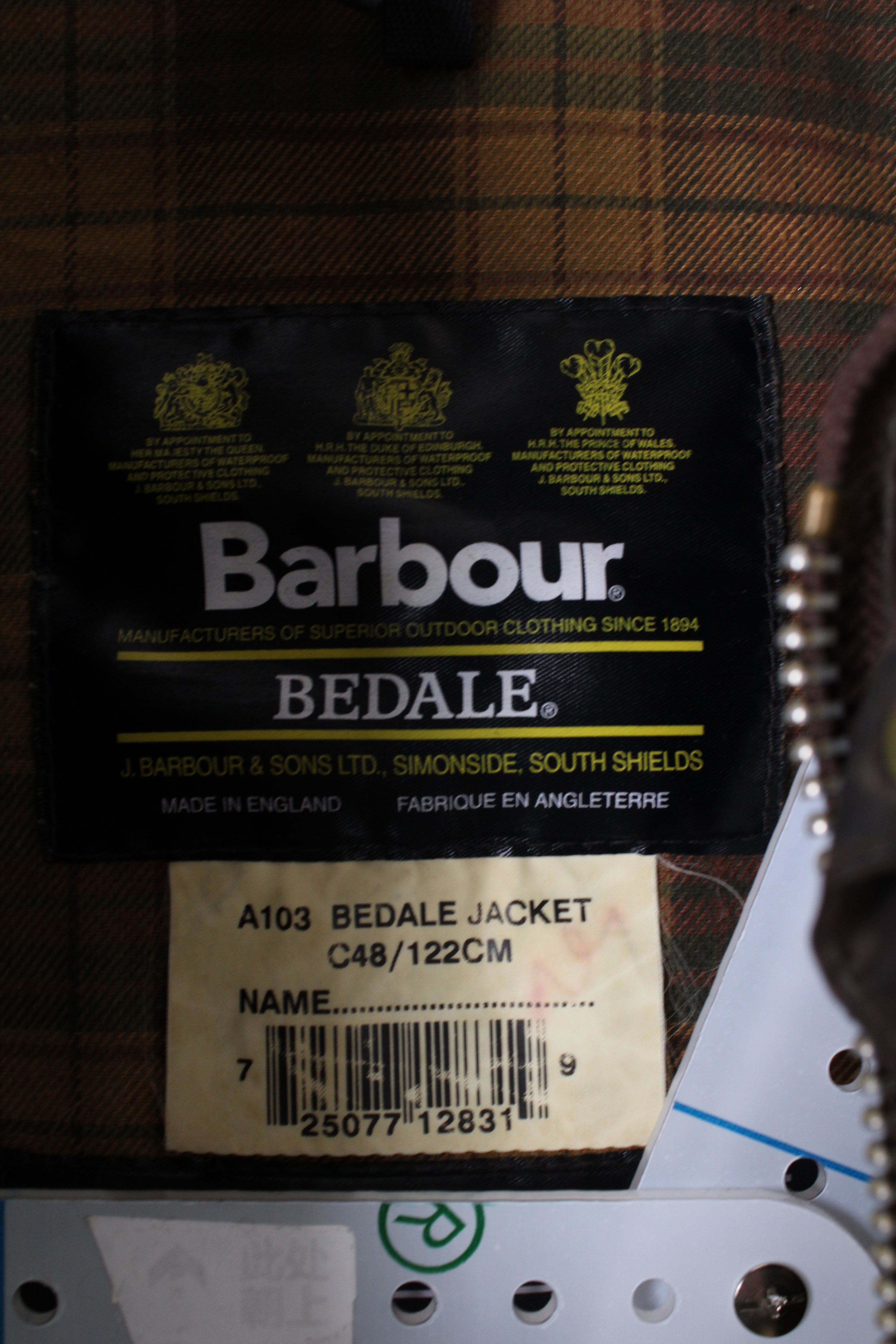 BARBOUR BEDALE WAXED JACKET RUSTIC BROWN - L/XL