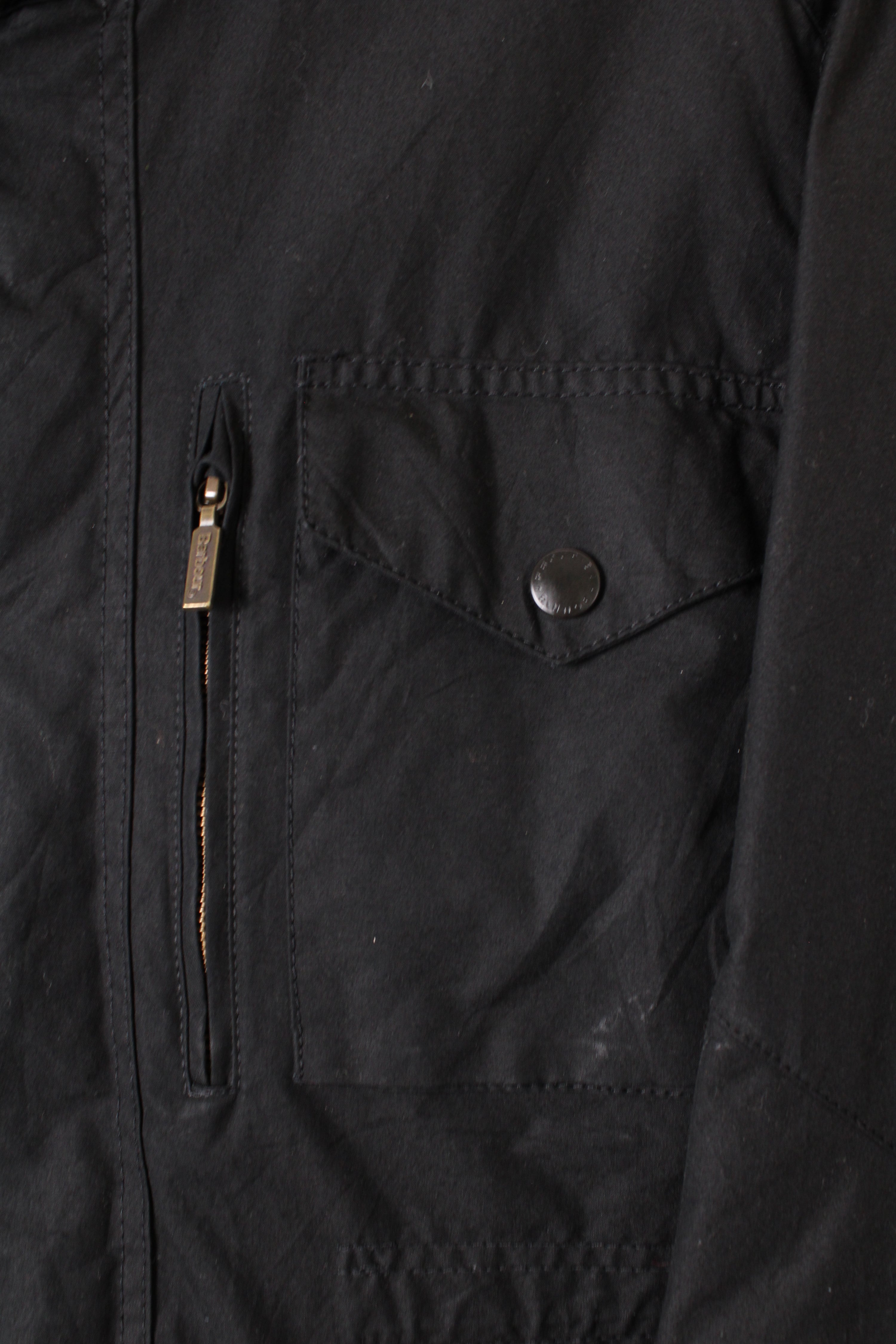 BARBOUR SAPPER WAXED JACKET BLACK - M