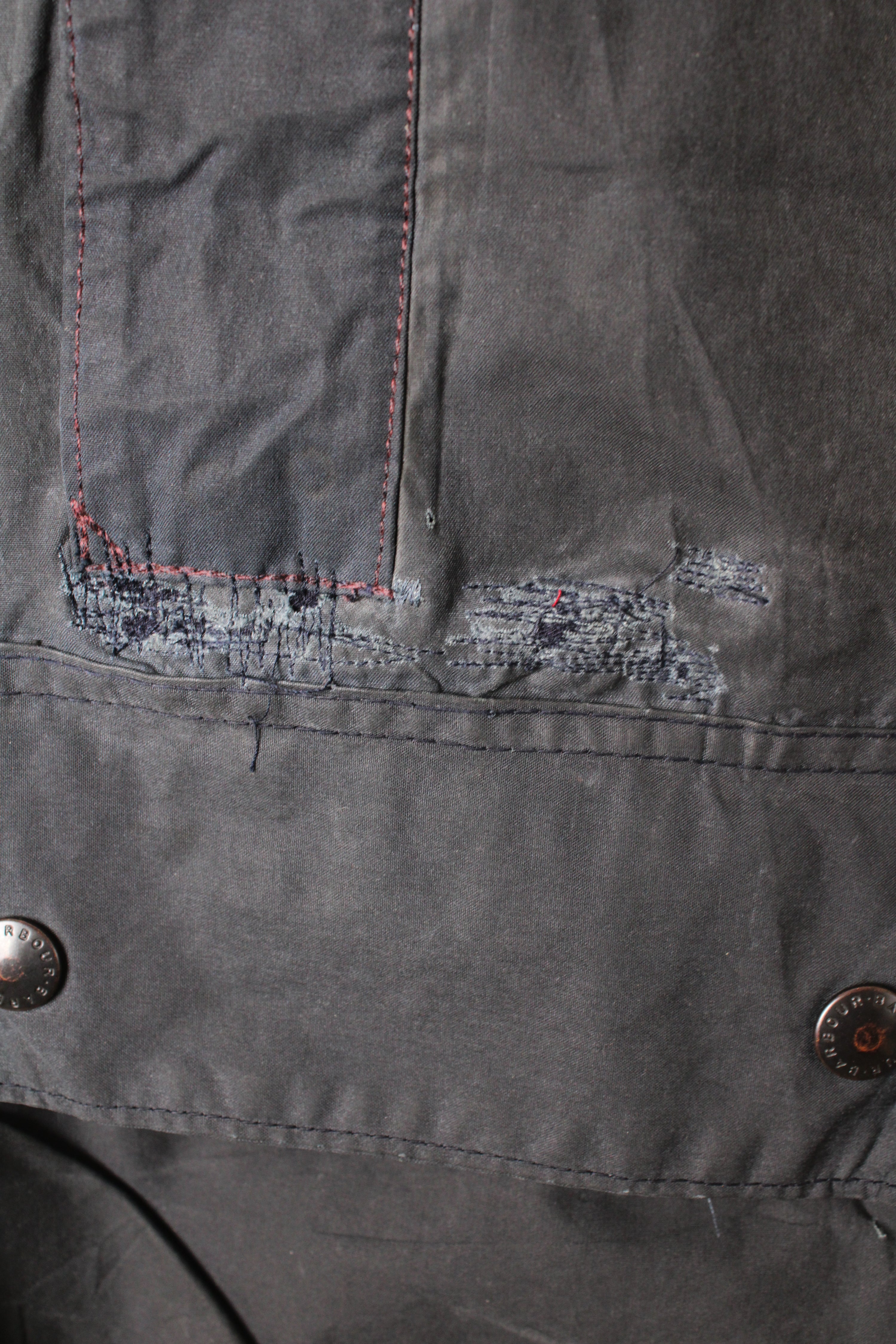 BARBOUR BORDER WAXED JACKET BLUE - S/M