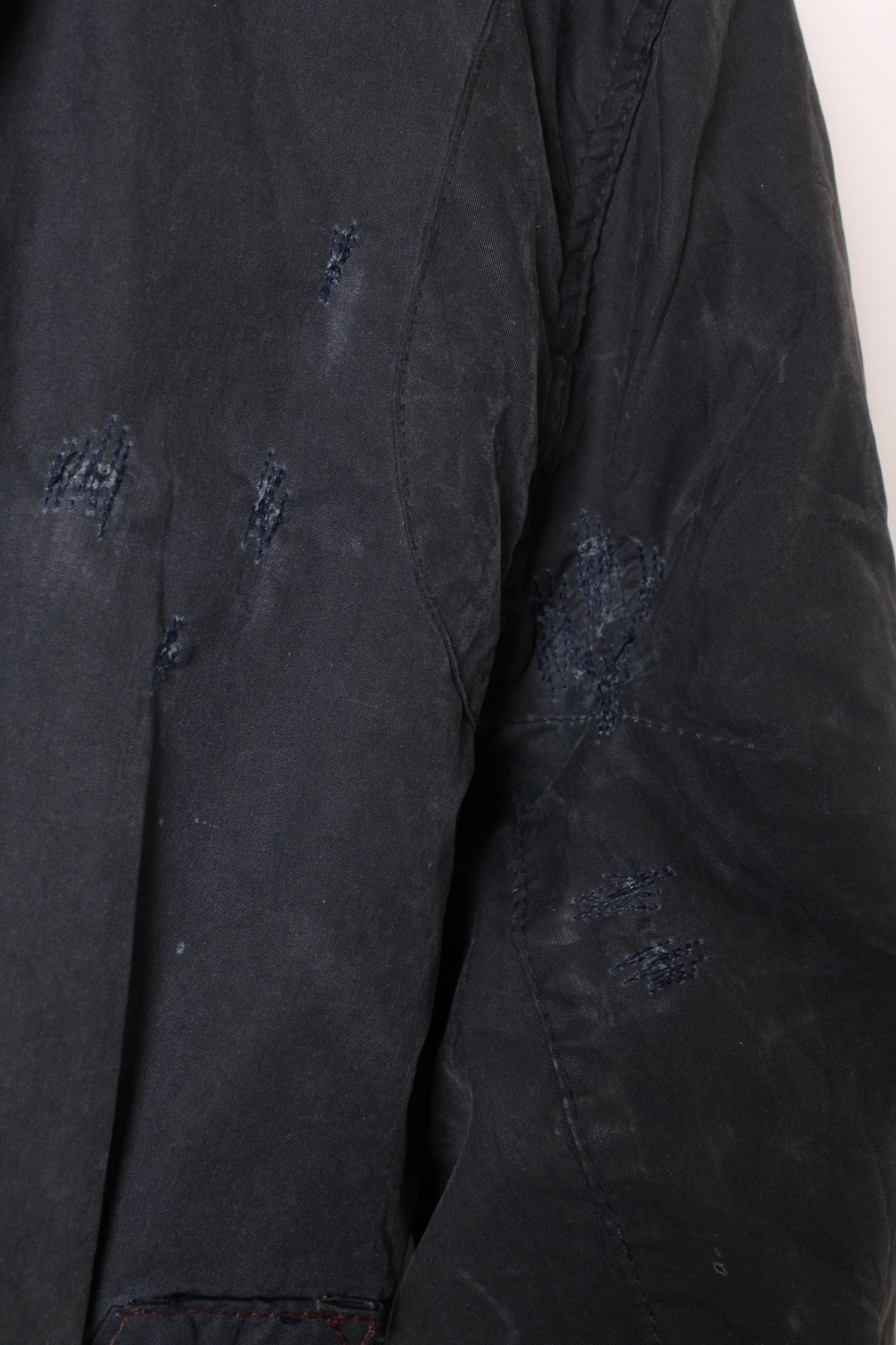 BARBOUR BORDER WAXED JACKET BLUE - S/M