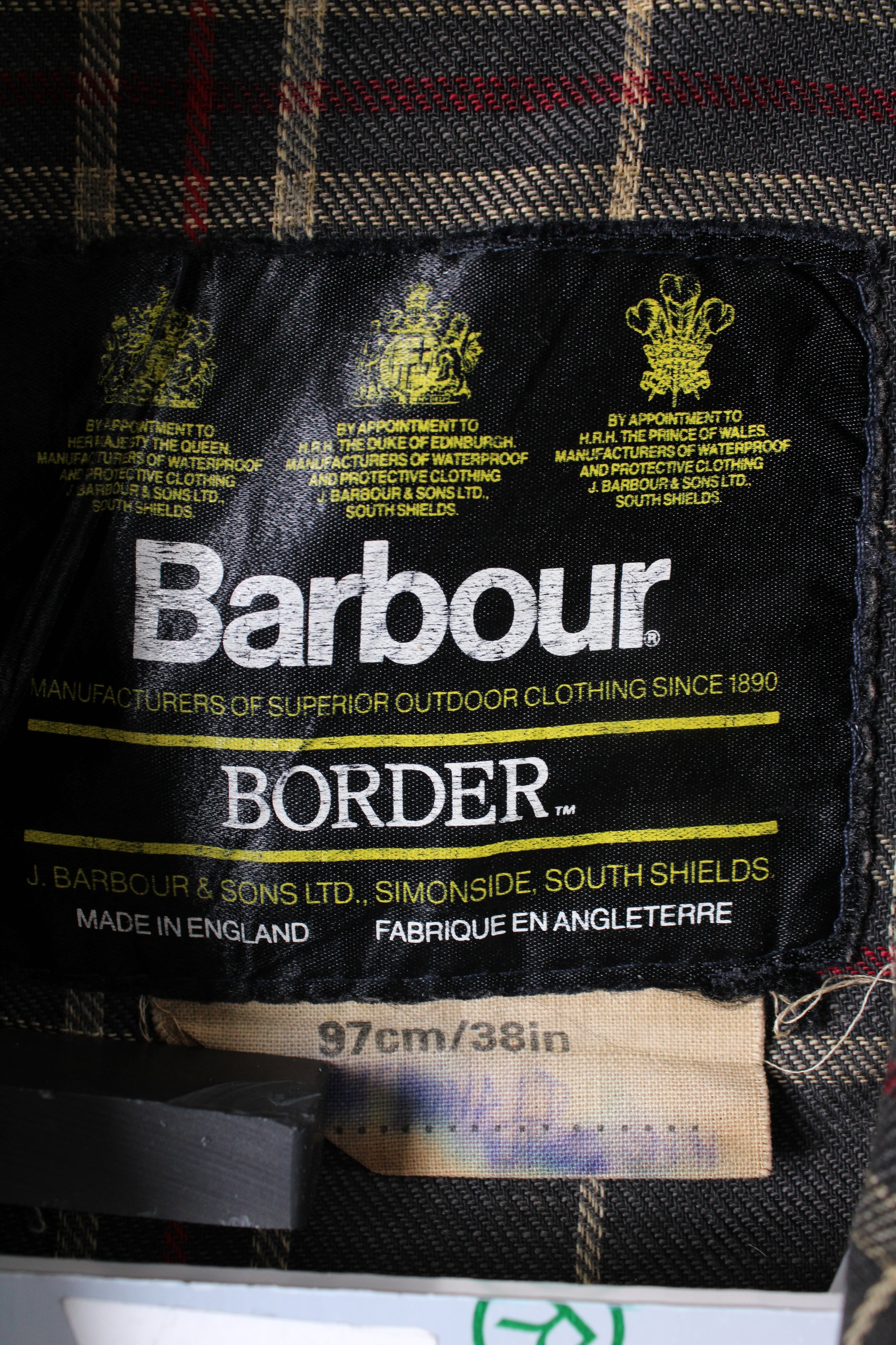 BARBOUR BORDER WAXED JACKET BLUE - S/M