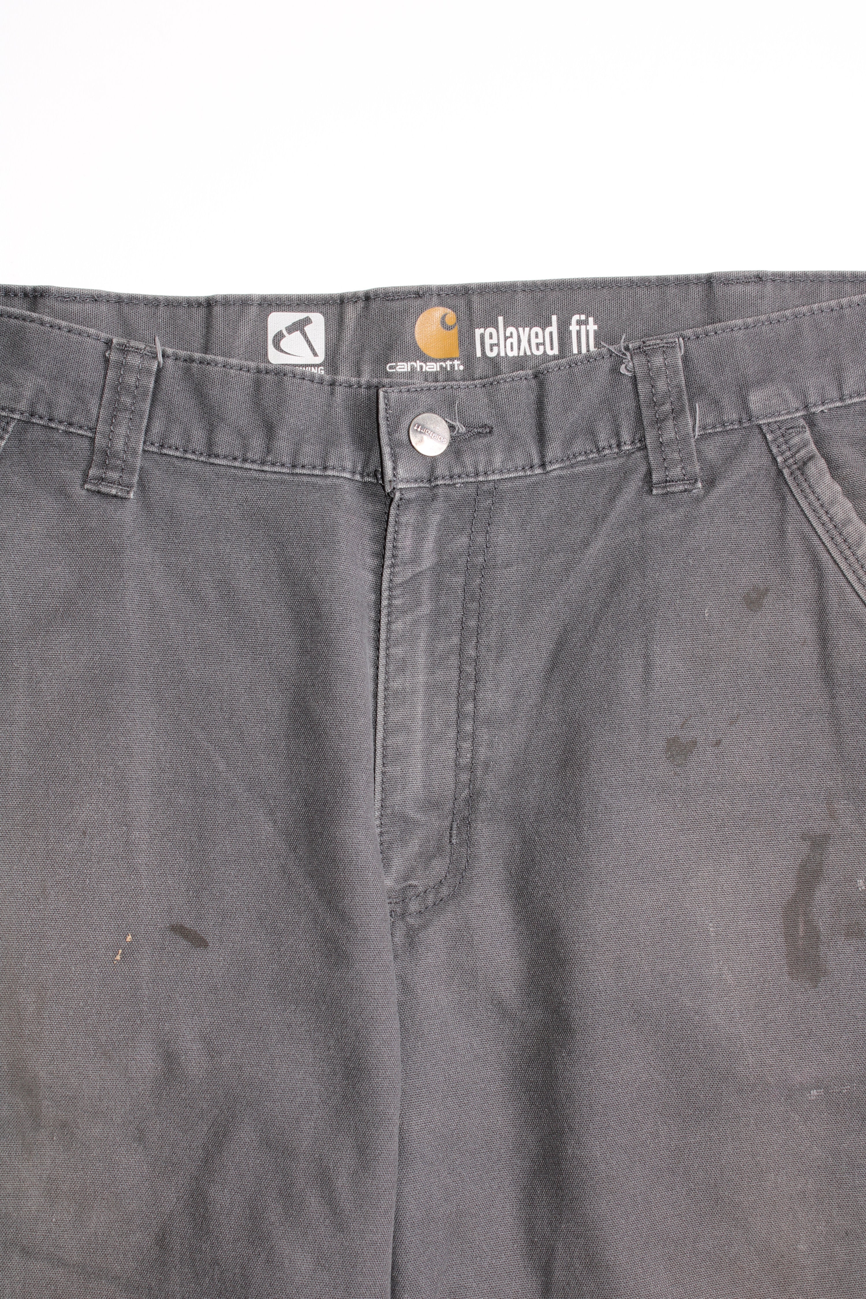 CARHARTT WORK SHORTS UTILITY CARPENTER WORKWEAR GREY - W36