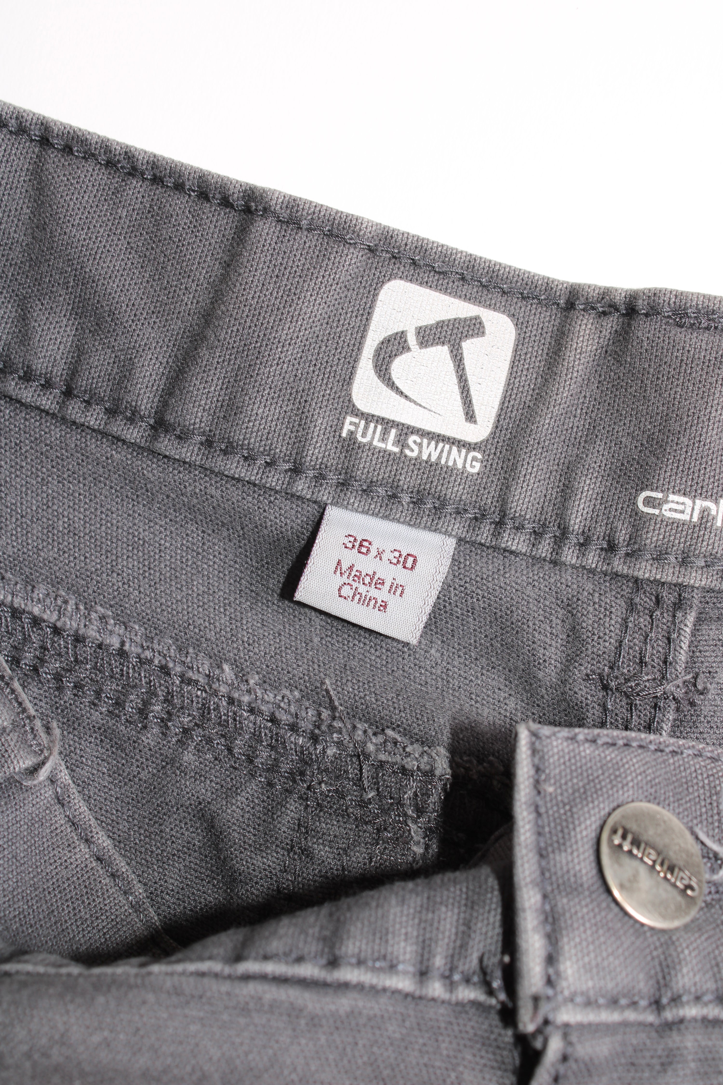 CARHARTT WORK SHORTS UTILITY CARPENTER WORKWEAR GREY - W36