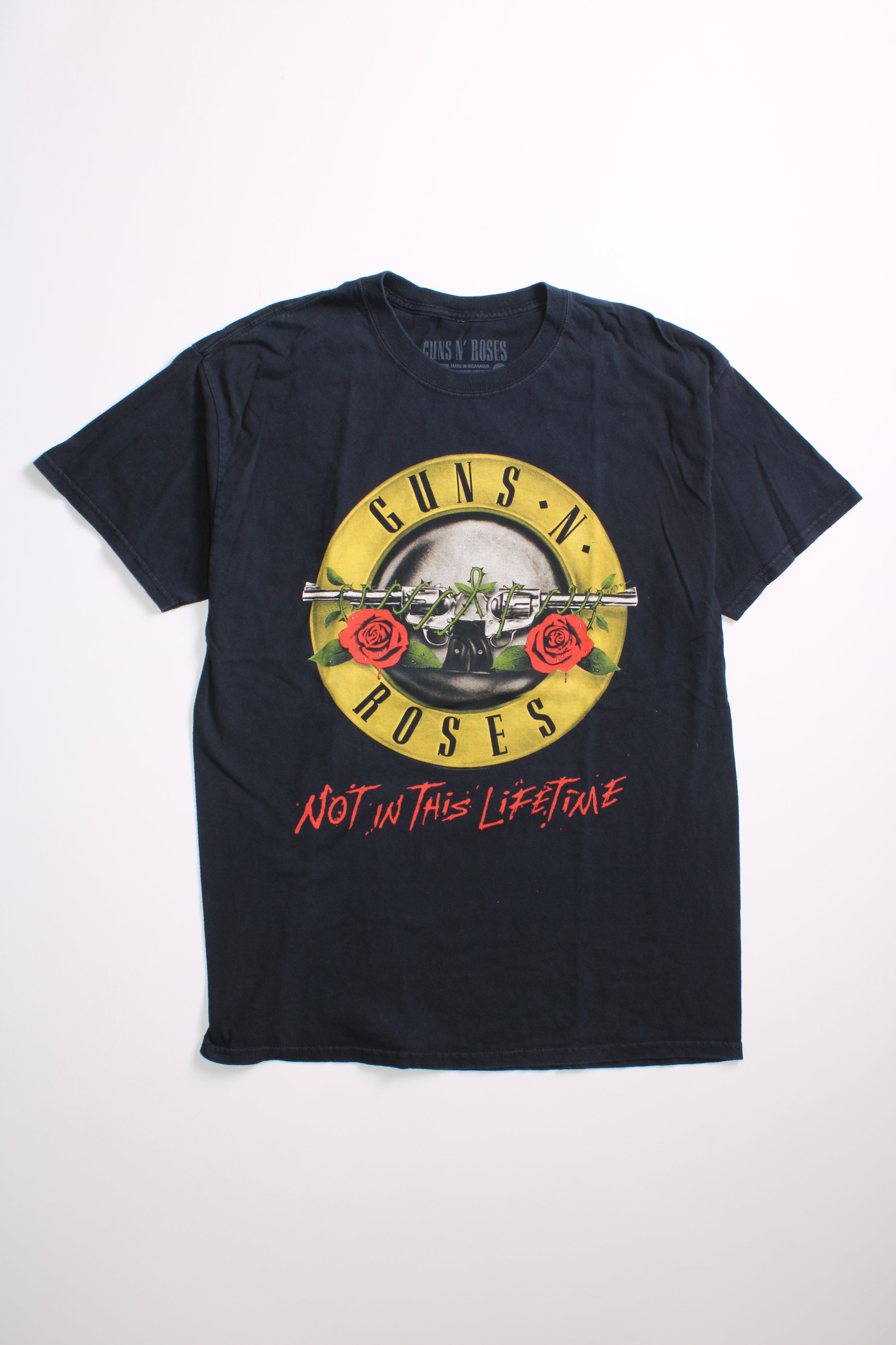 GUNS N ROSES BIG PRINT VINTAGE T-SHIRT - L