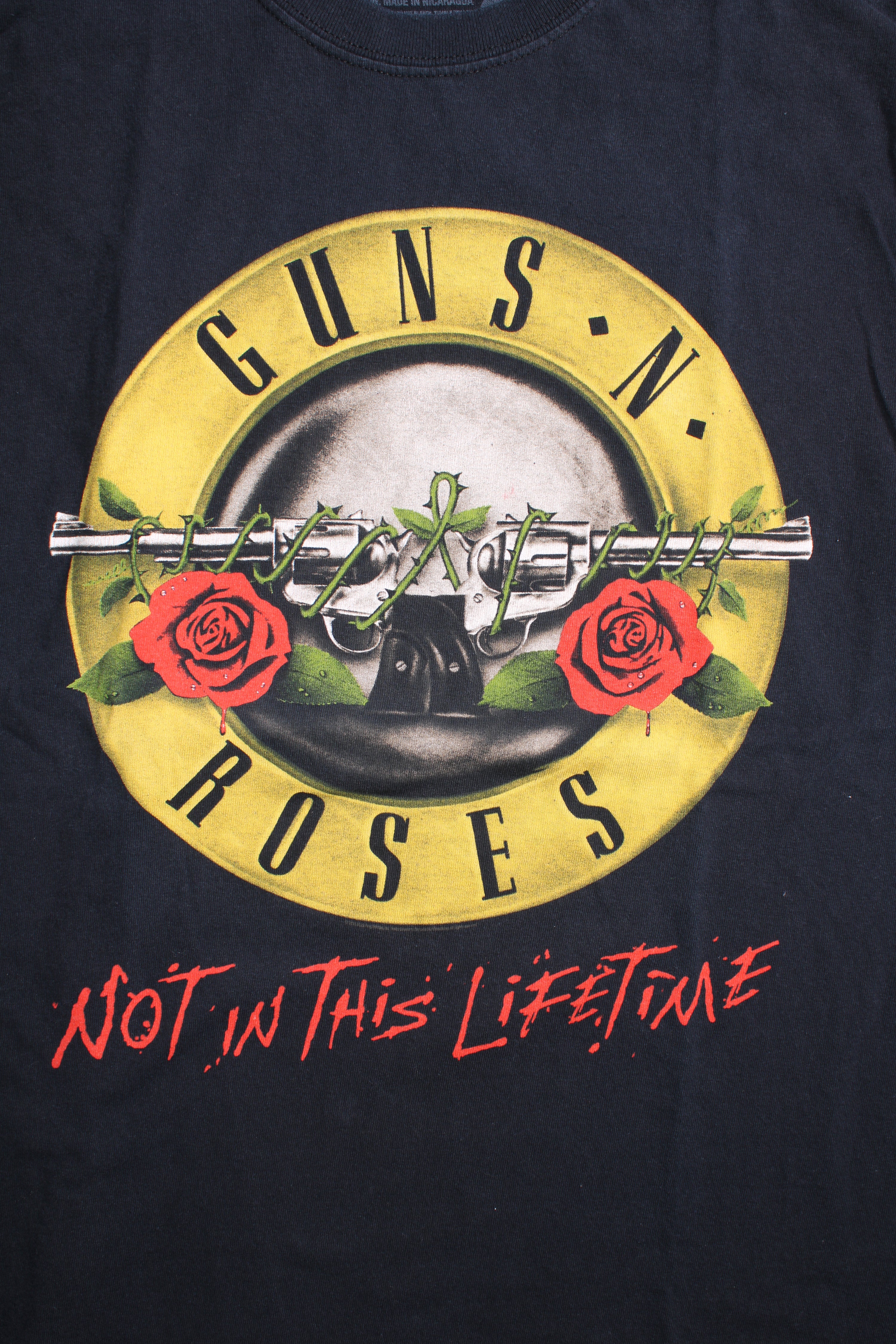 GUNS N ROSES BIG PRINT VINTAGE T-SHIRT - L
