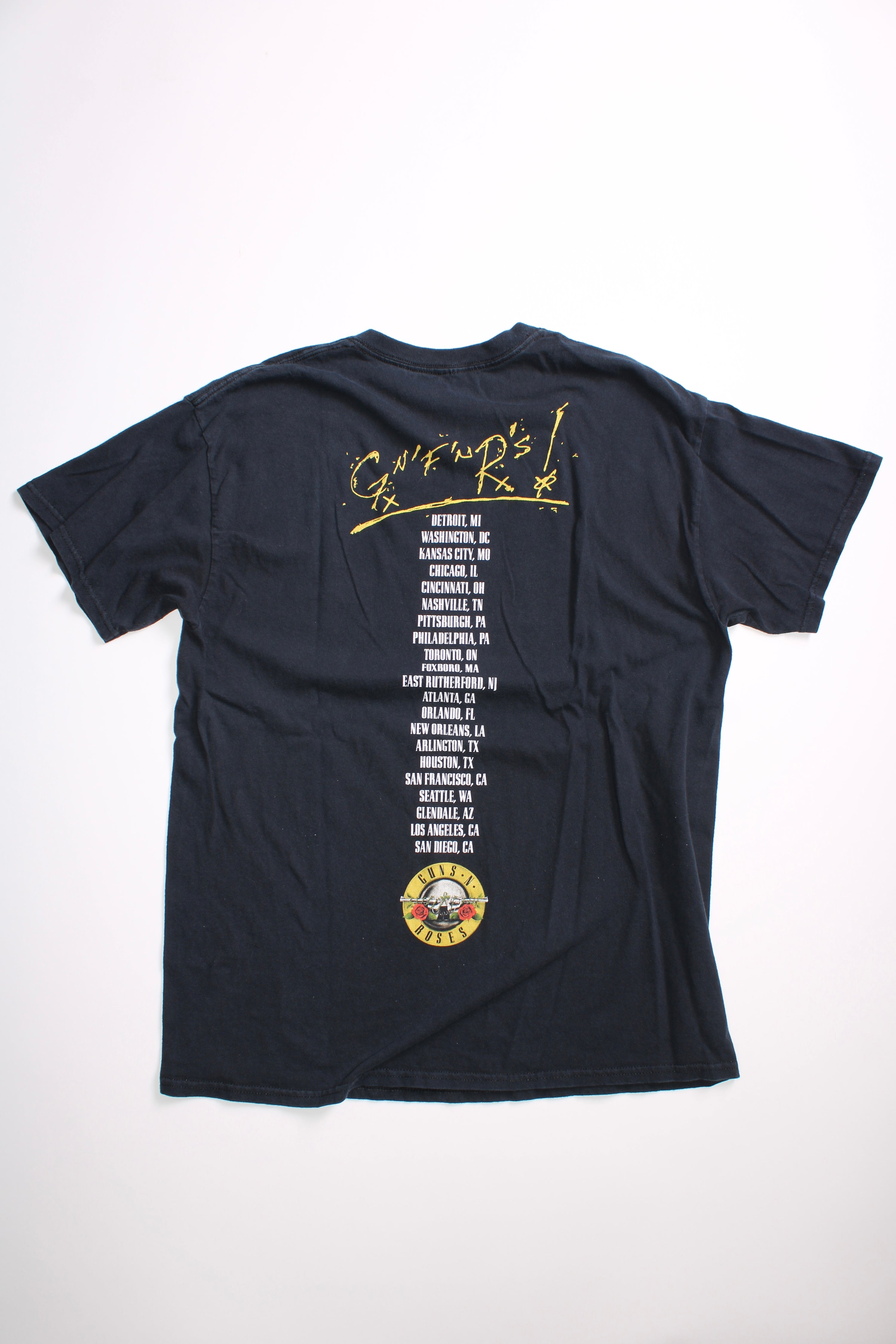 GUNS N ROSES BIG PRINT VINTAGE T-SHIRT - L
