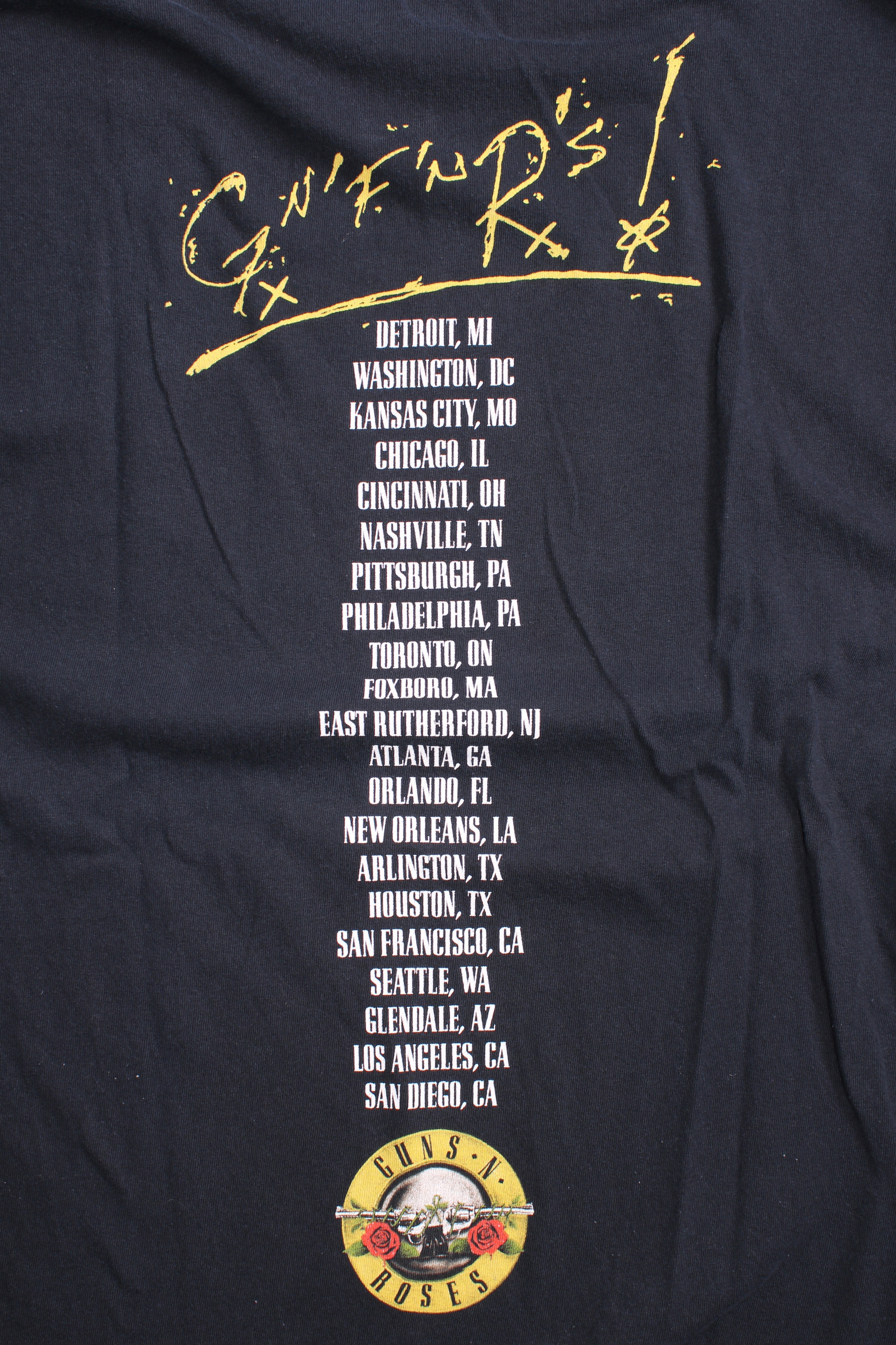 GUNS N ROSES BIG PRINT VINTAGE T-SHIRT - L