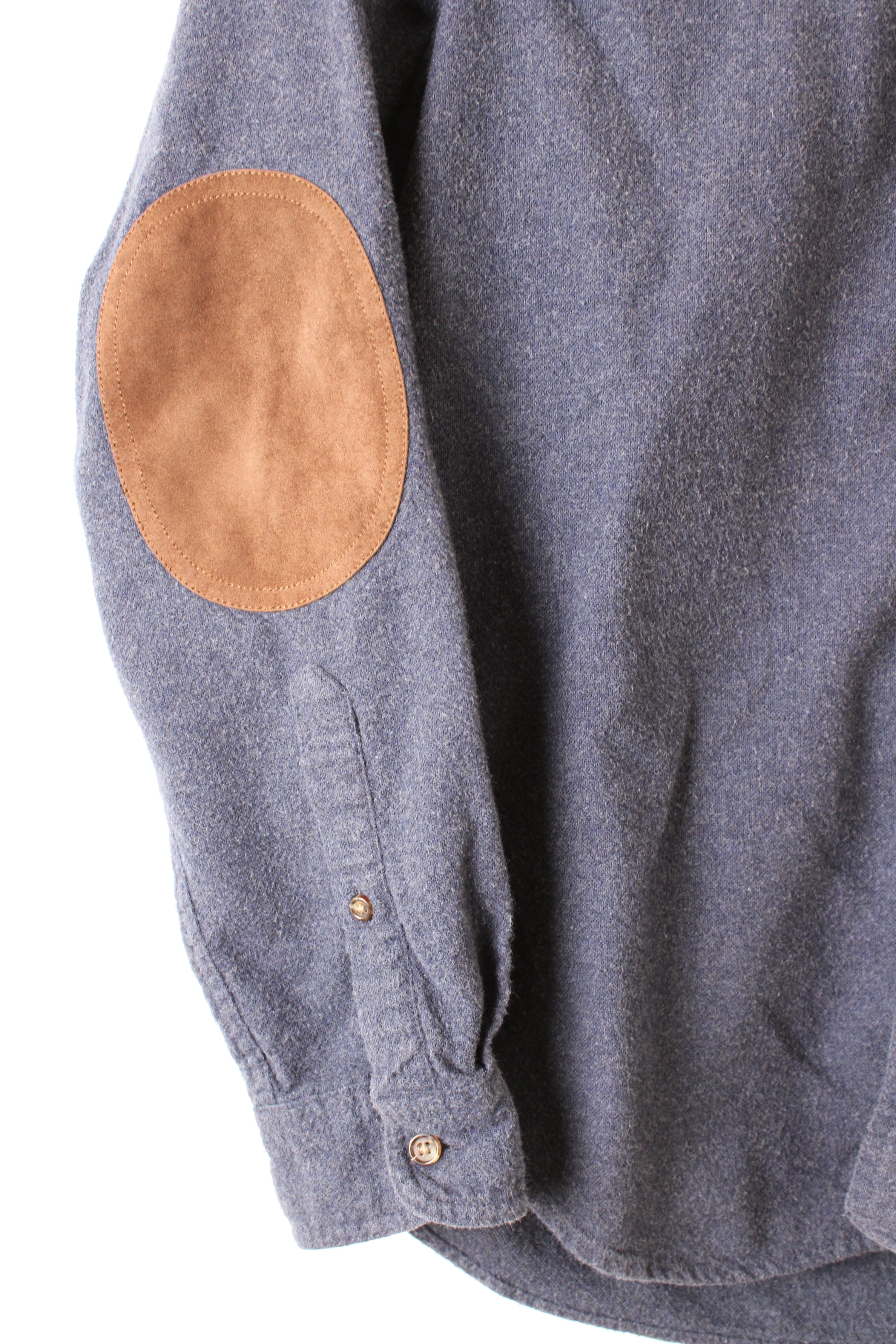 J CREW WOOL/COTTON FLANNEL SHIRT BLUE - M