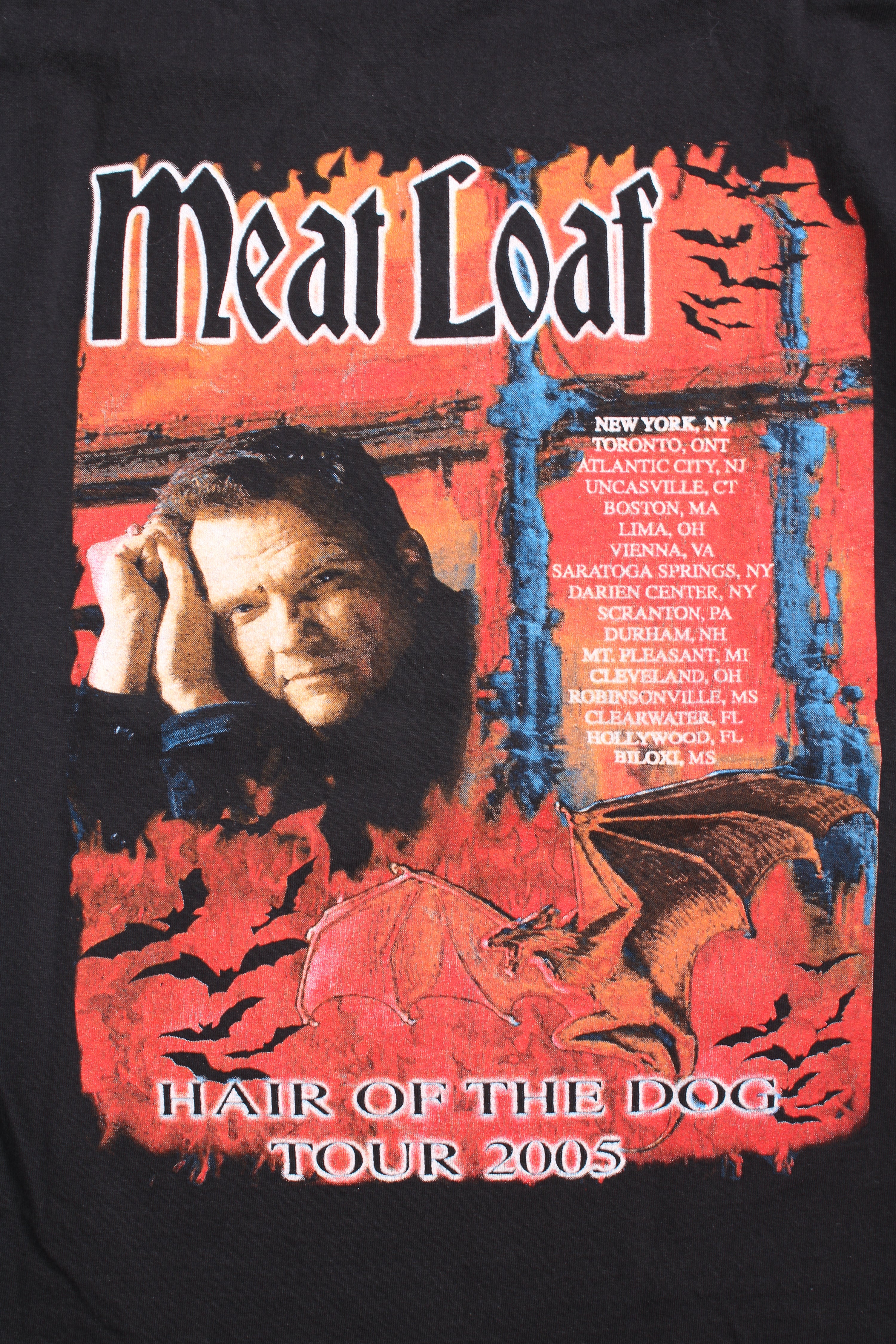 MEAT LOAF HAIR OF THE DOG TOUR 2005 VINTAGE T-SHIRT - M