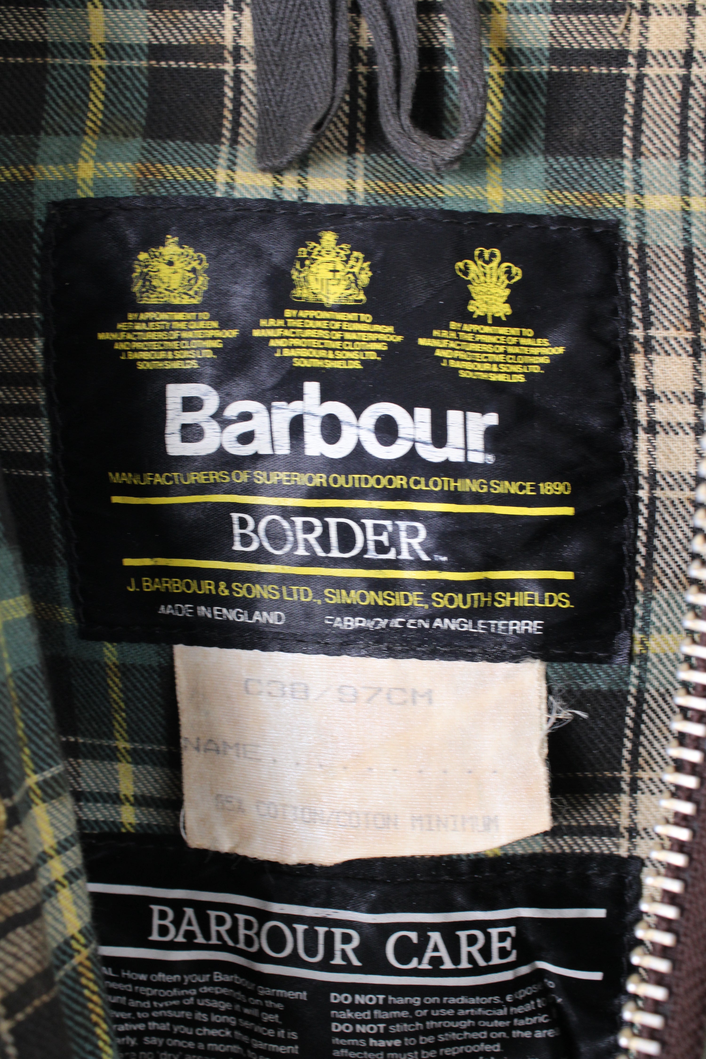 BARBOUR BORDER WAX JACKET GREEN - S/M