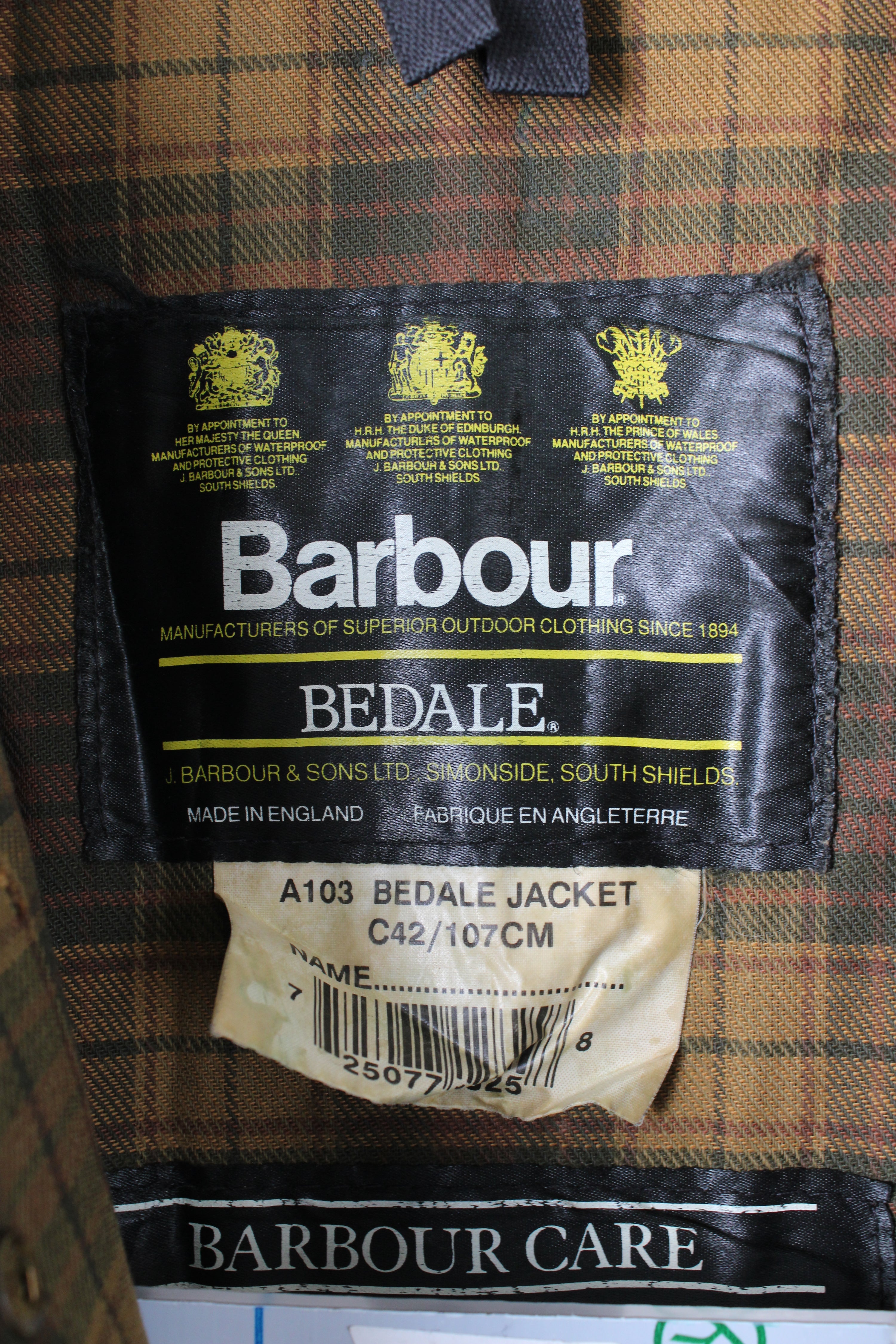 BARBOUR BEDALE WAX JACKET RUSTIC BROWN - M/L