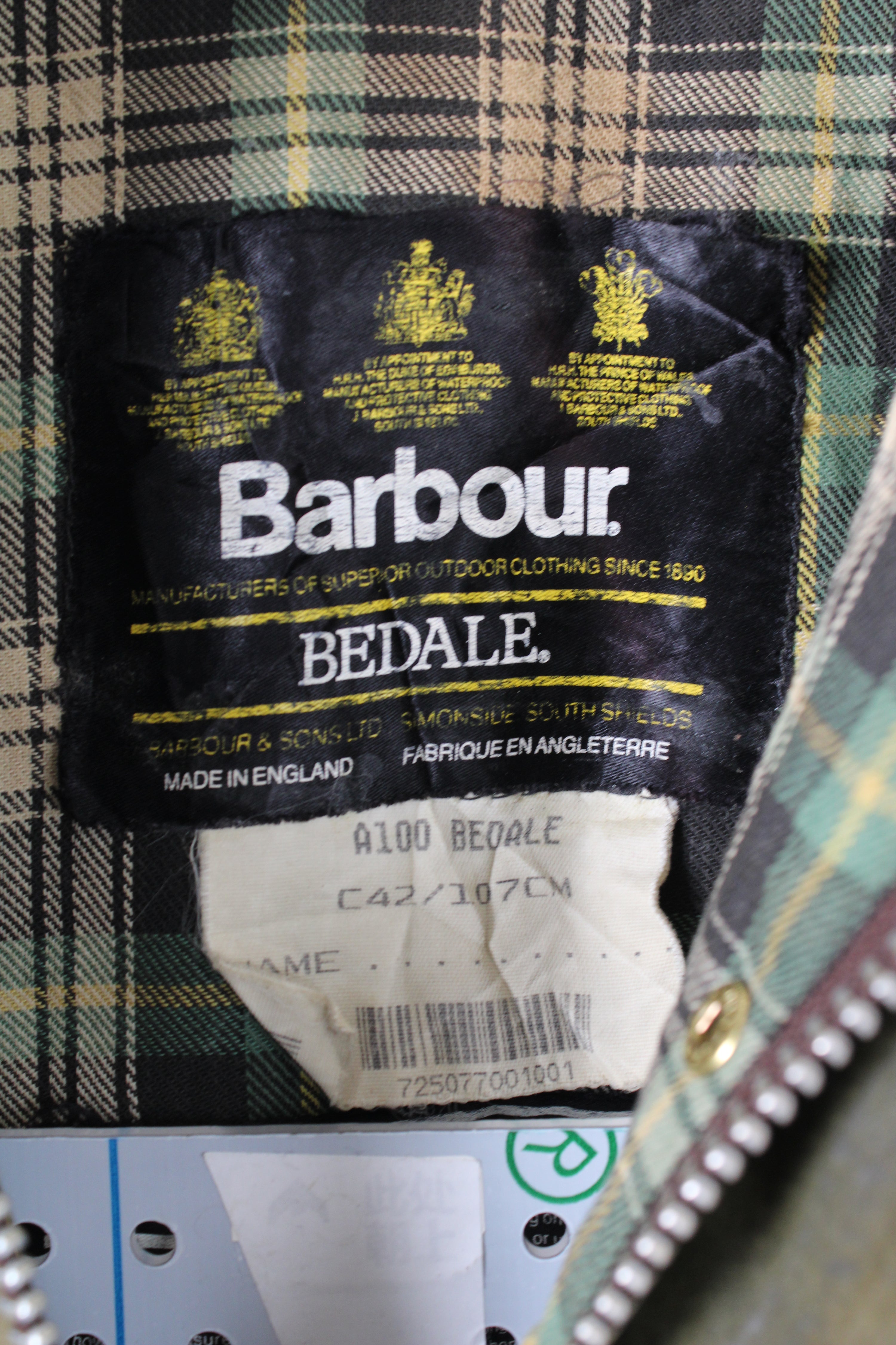BARBOUR BEDALE WAX JACKET GREEN - M/L