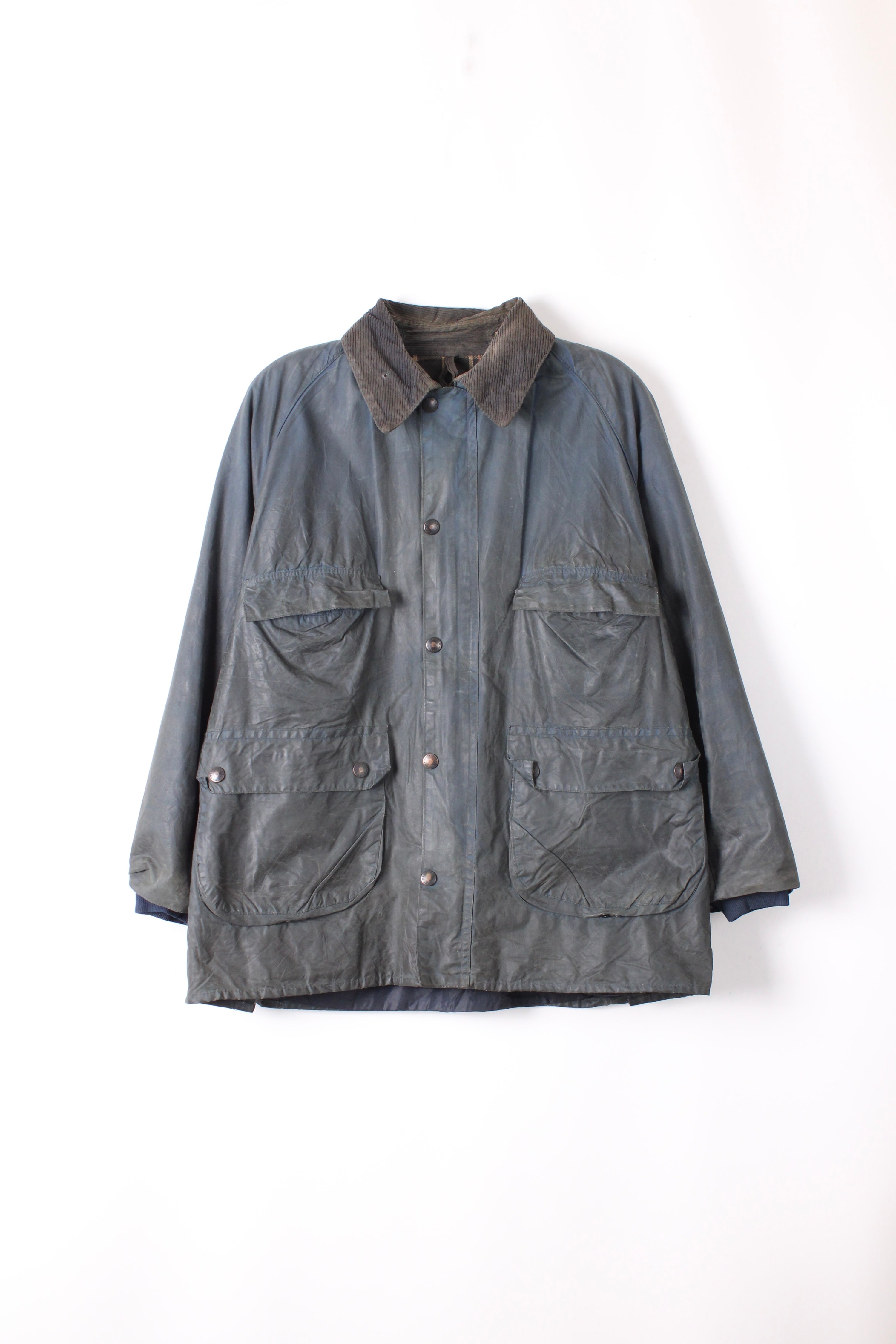 BARBOUR BEDALE 4 POCKETS WAXED JACKET BLUE - L/XL