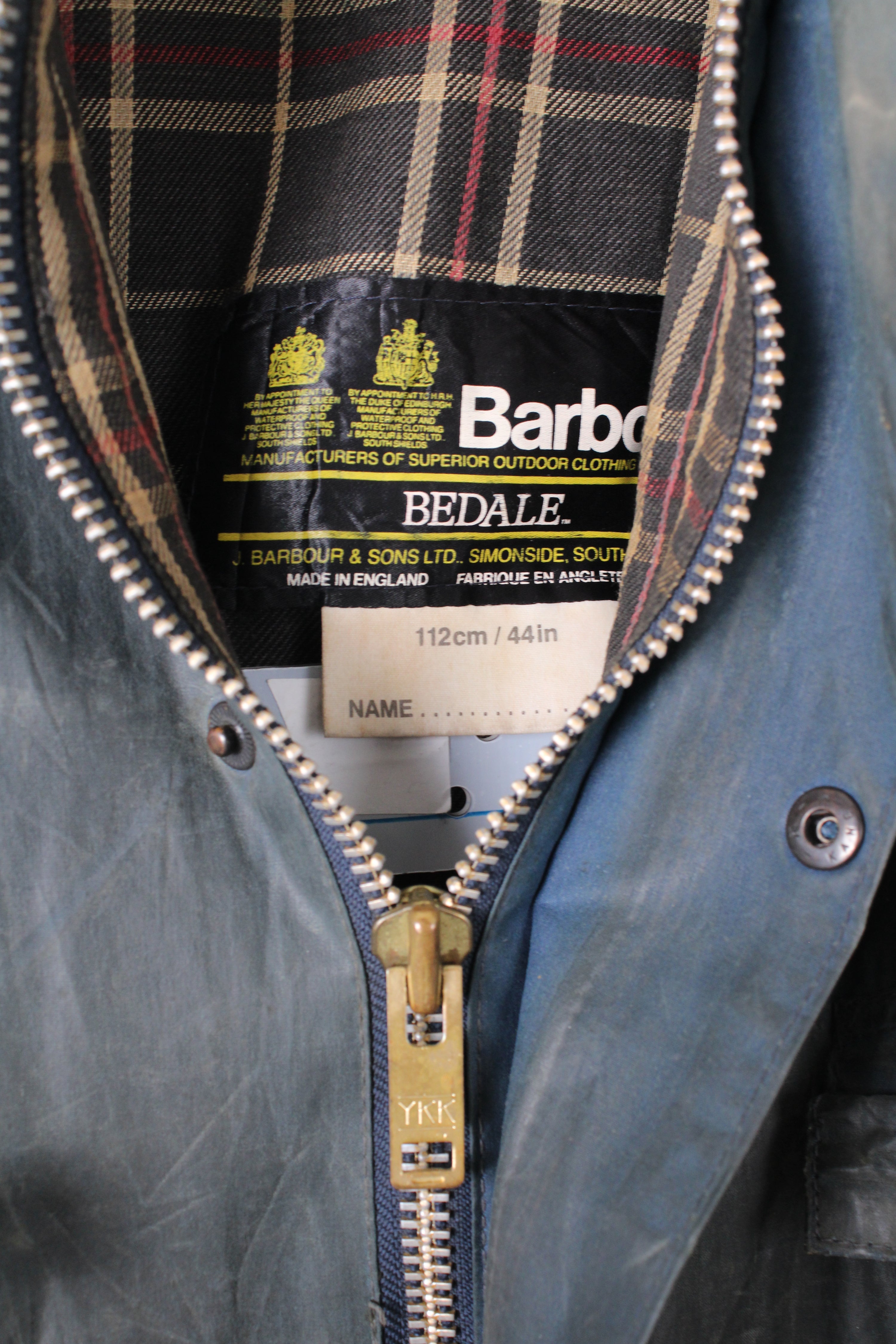 BARBOUR BEDALE 4 POCKETS WAXED JACKET BLUE - L/XL