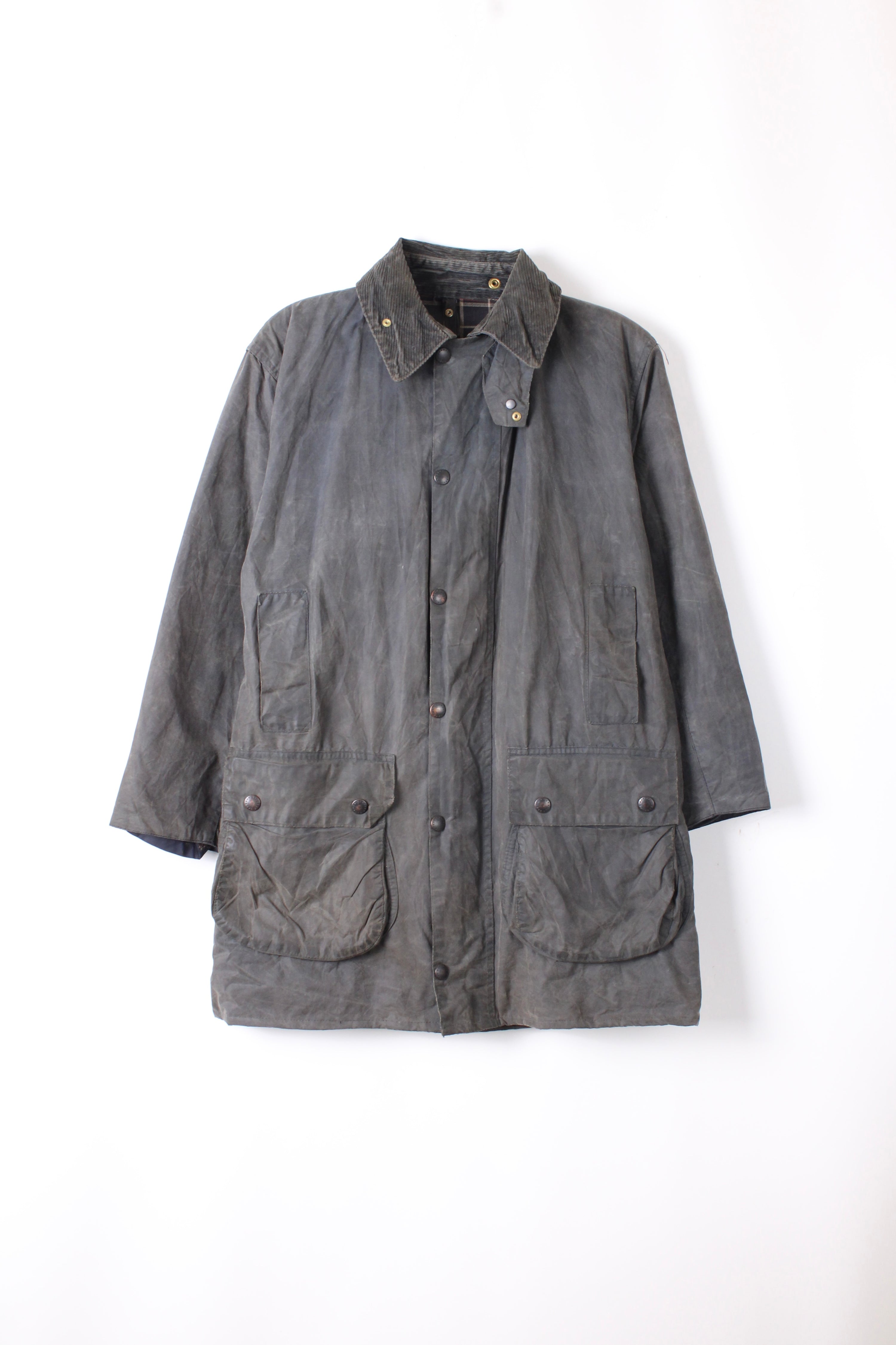 BARBOUR BORDER WAX JACKET BLUE - M/L