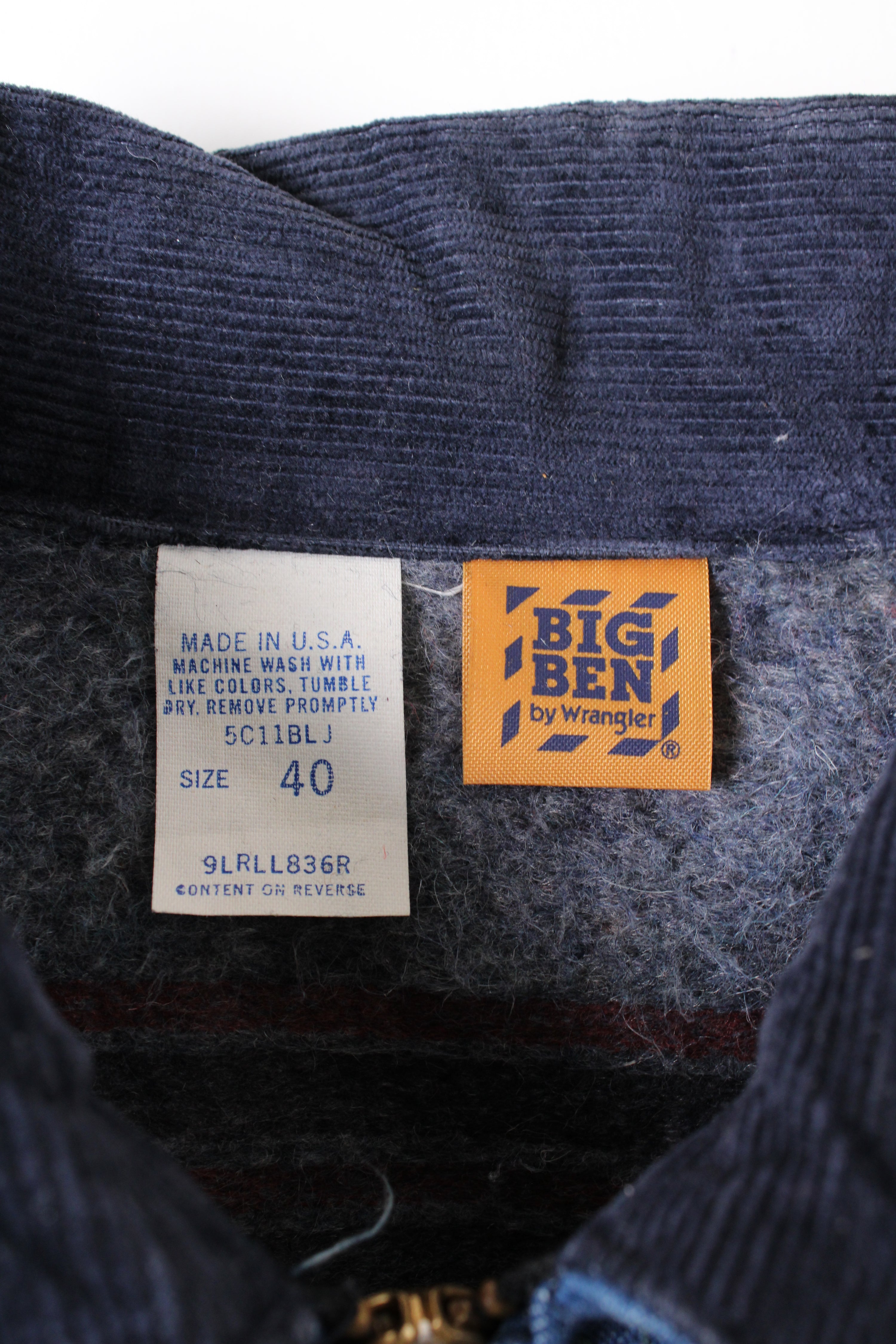 1980S BIG BEN WORK DENIM JACKET BLUE MADE IN USA - M/L