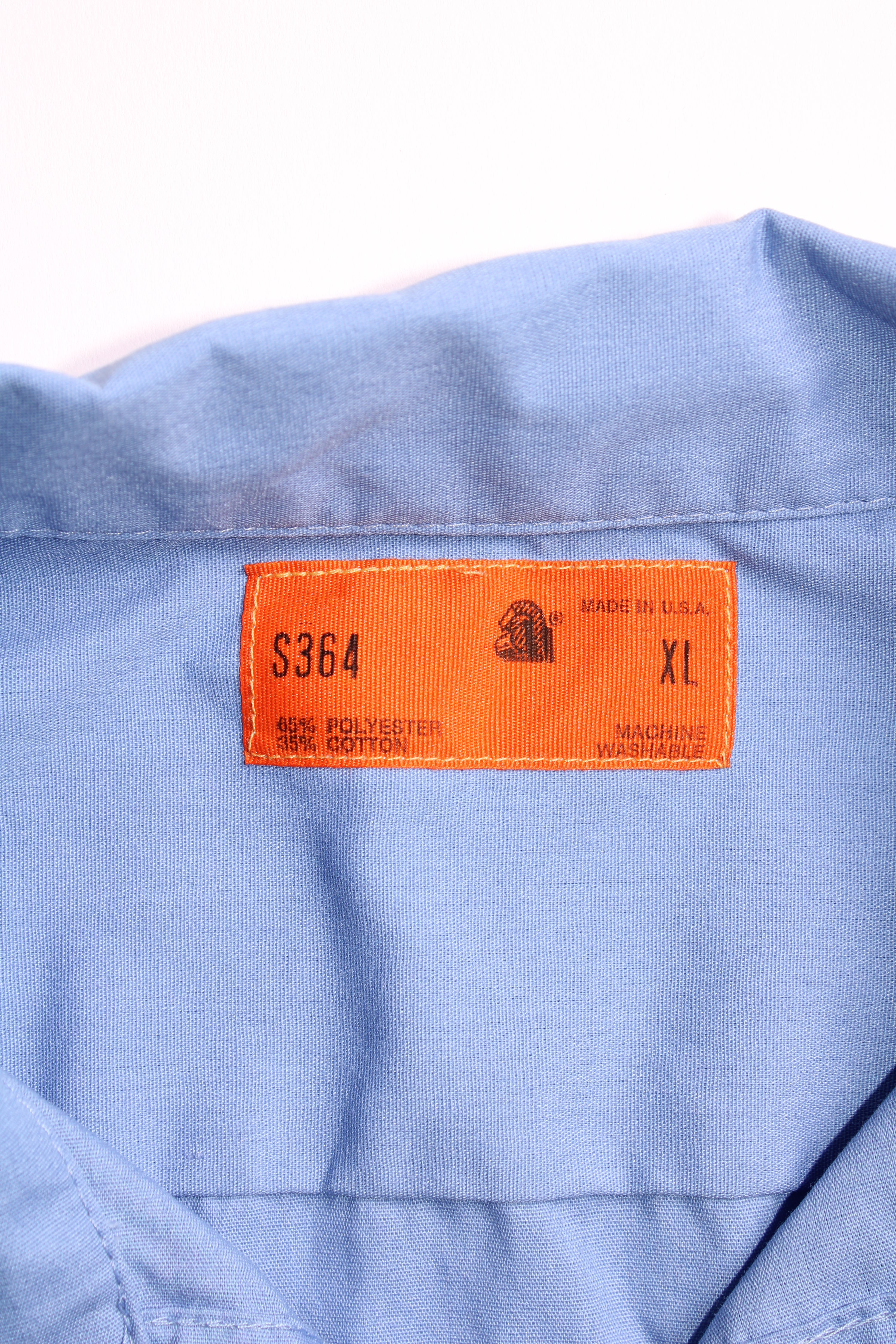 VINTAGE WORK SHIRT LIGHT BLUE MADE IN USA - XL