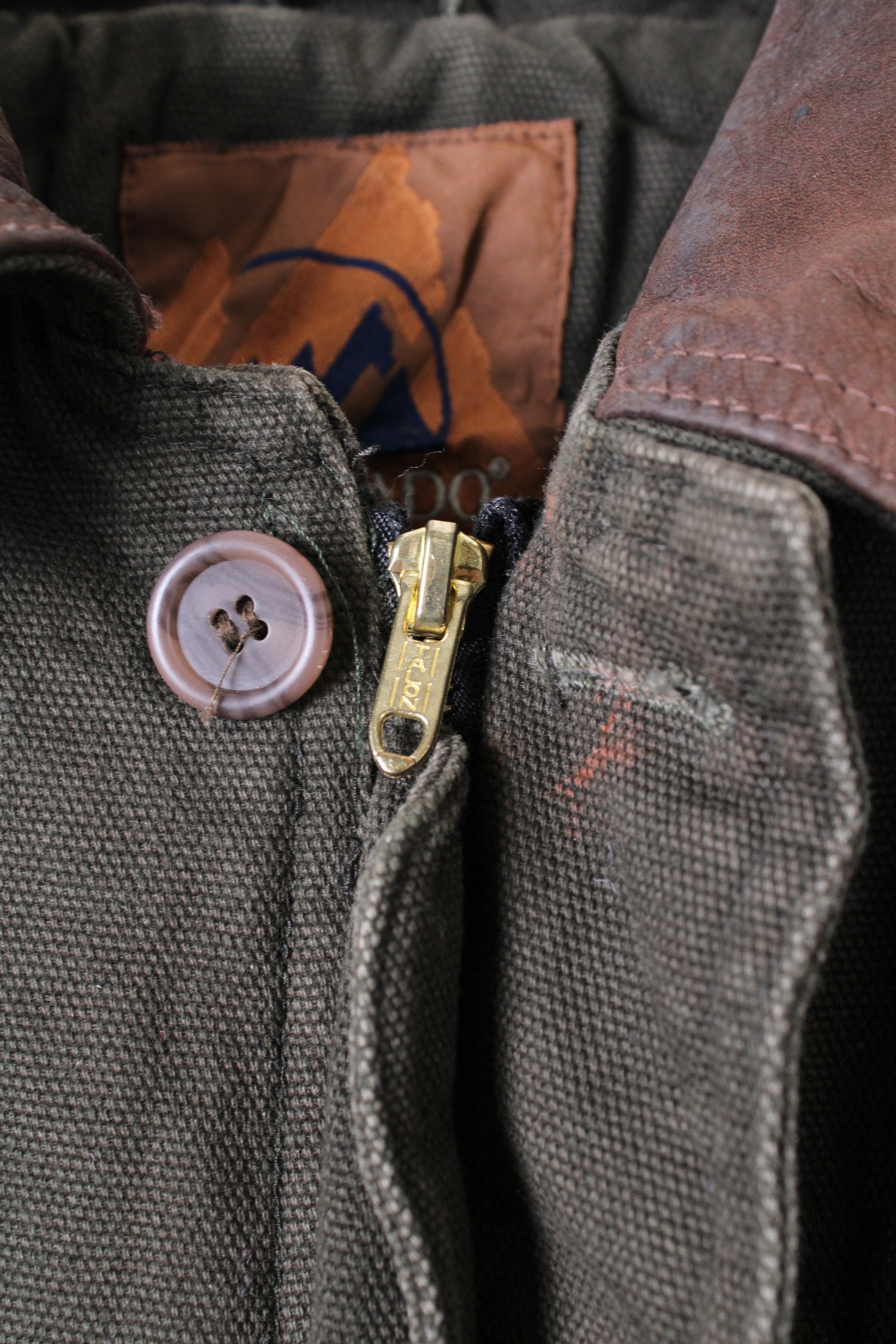 VINTAGE HUNTING JACKET CANVAS GREEN - M