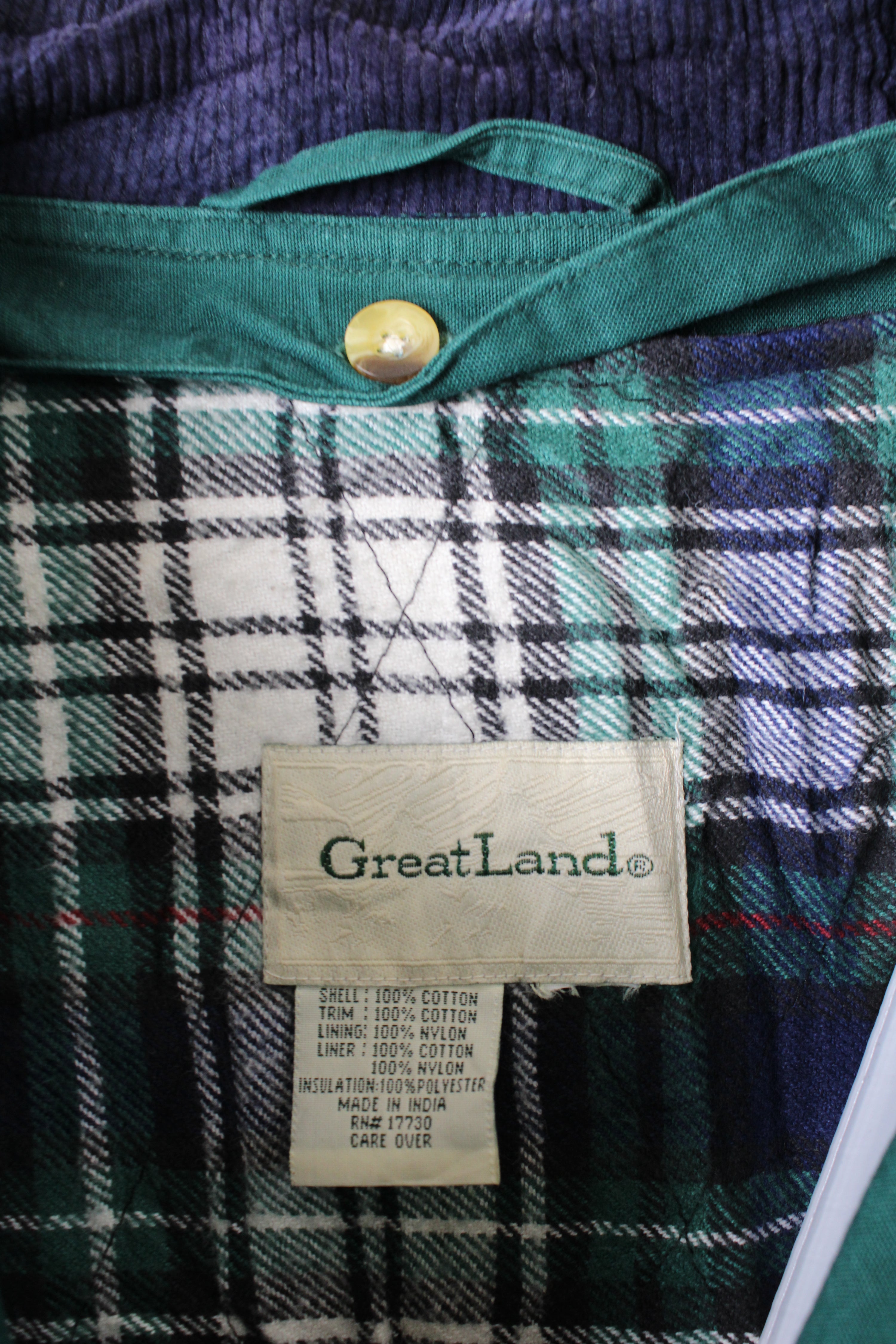 VINTAGE HUNTING JACKET COTTON GREEN - XXXL