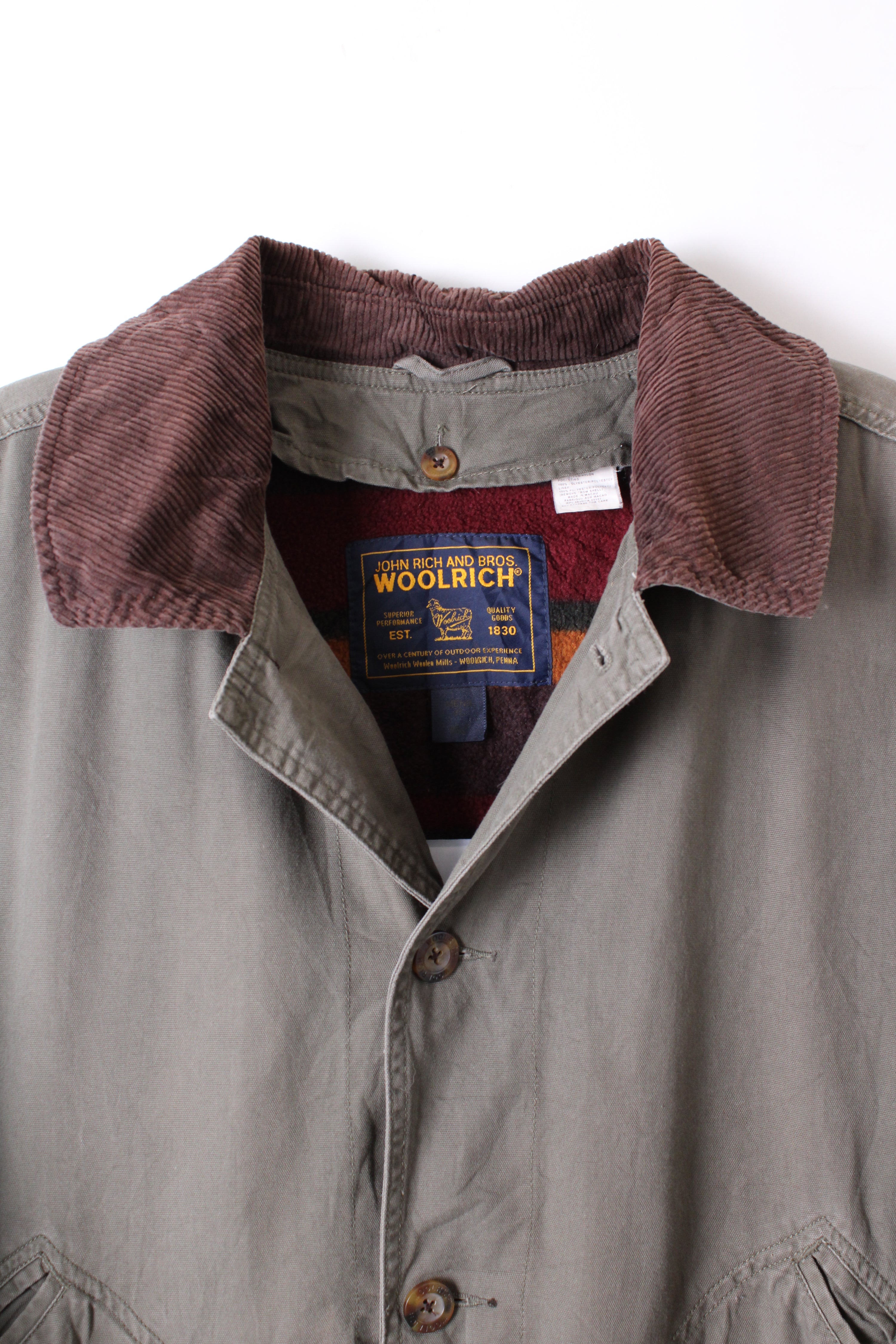 WOOLRICH VINTAGE HUNTING JACKET CANVAS FADED GREEN - XL