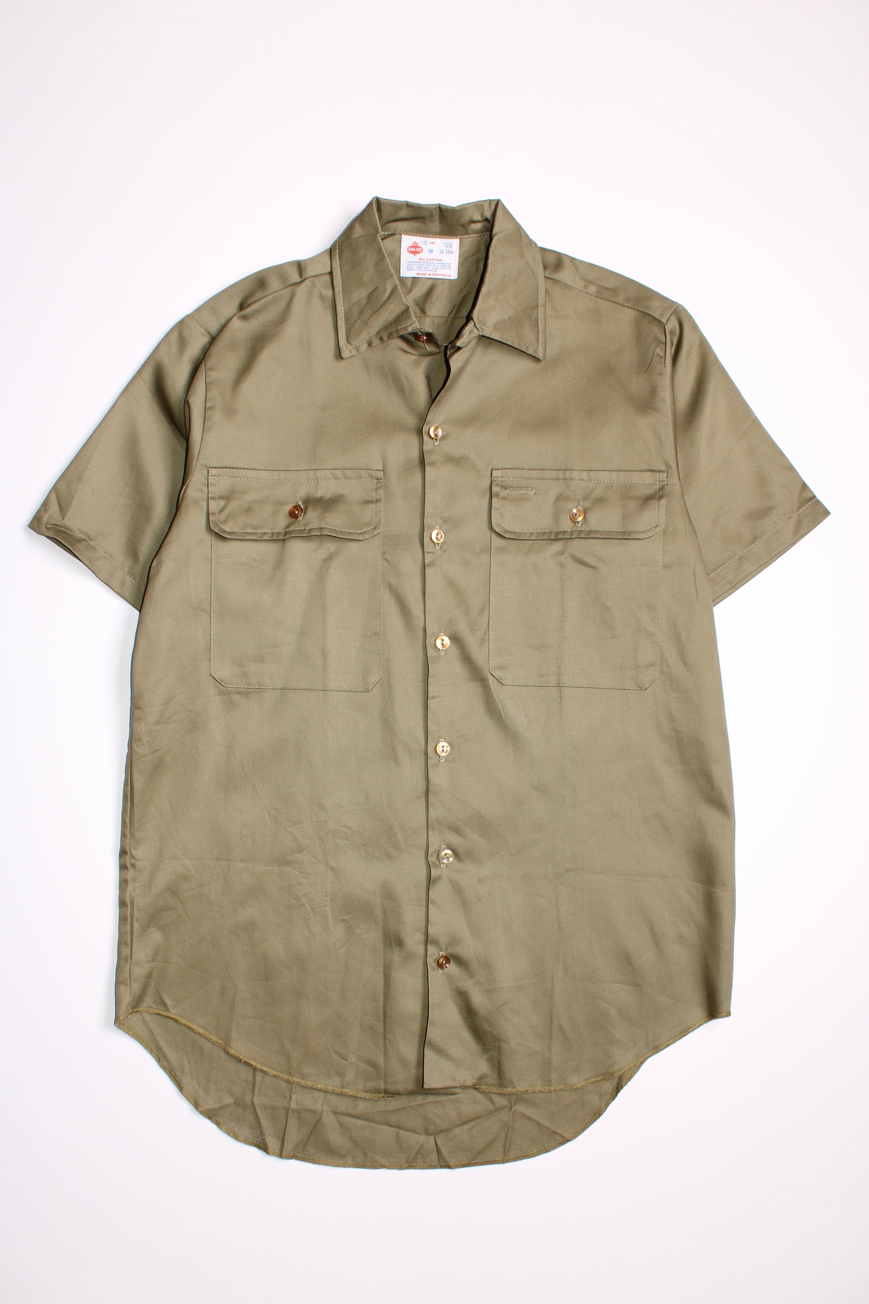 VINTAGE KING GEE WORK SHIRT MADE IN ASUTRALIA - S/M