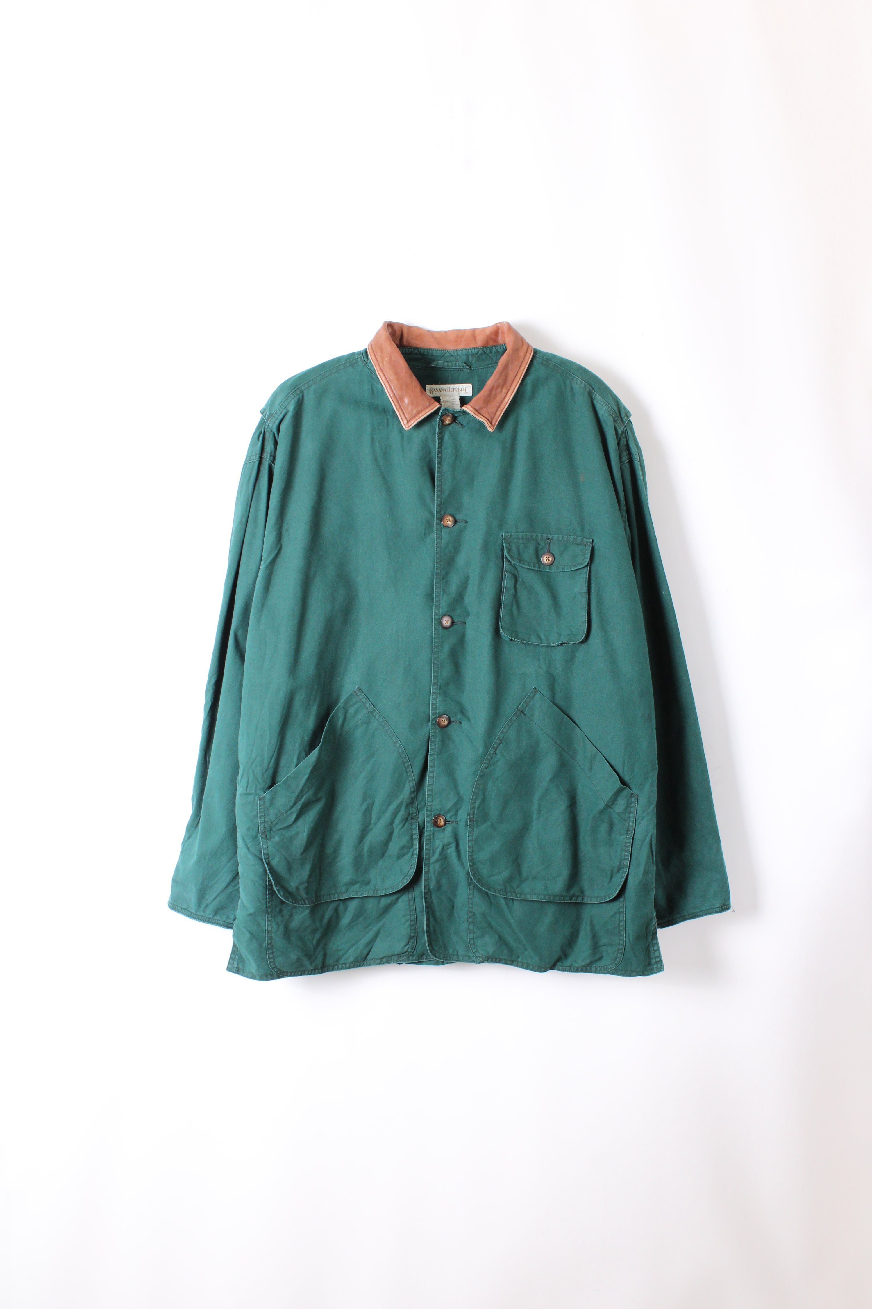 VINTAGE HUNTING JACKET CANVAS COTTON GREEN - XL