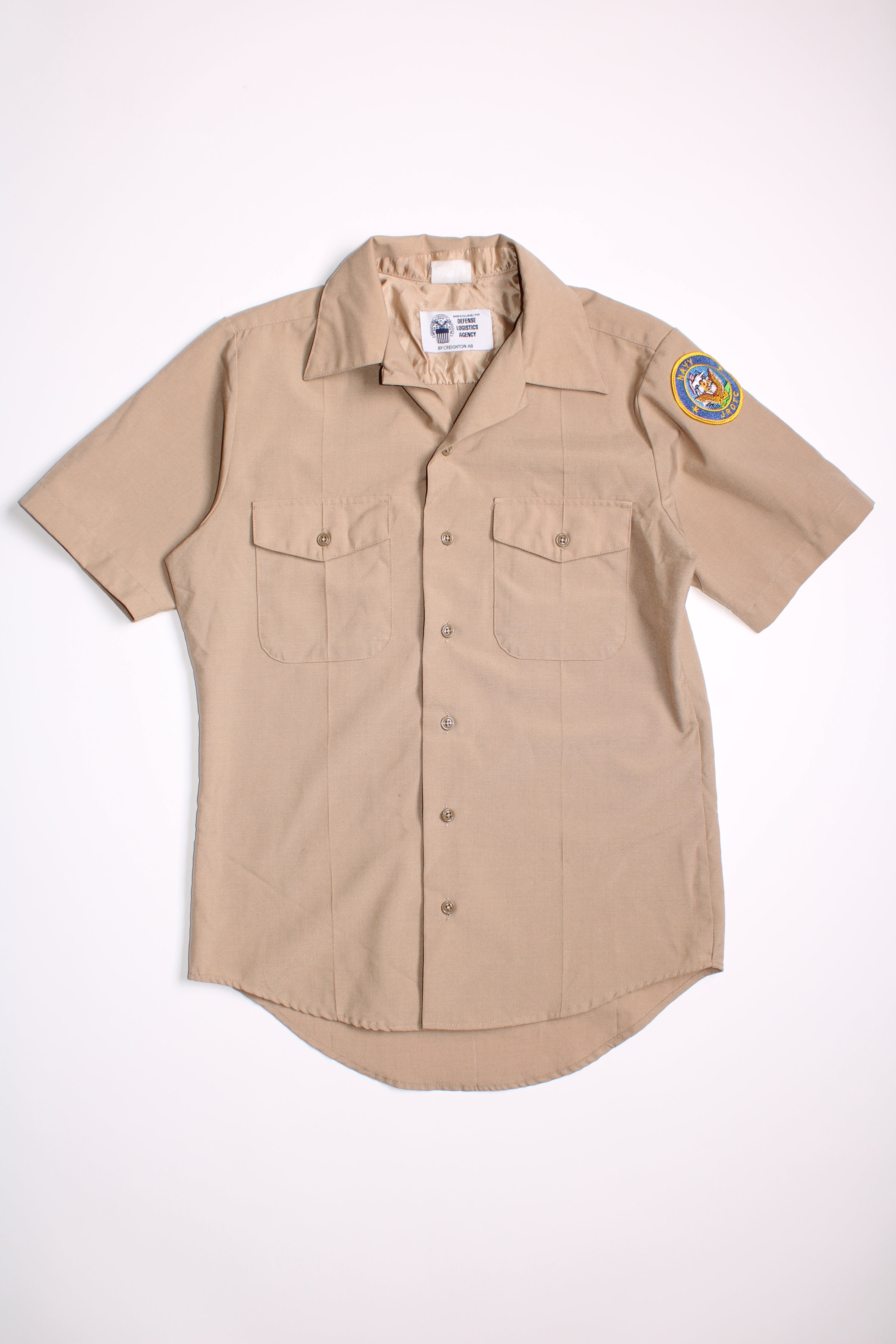 VINTAGE US ARMY NAVY JROTC SHIRT BEIGE - S