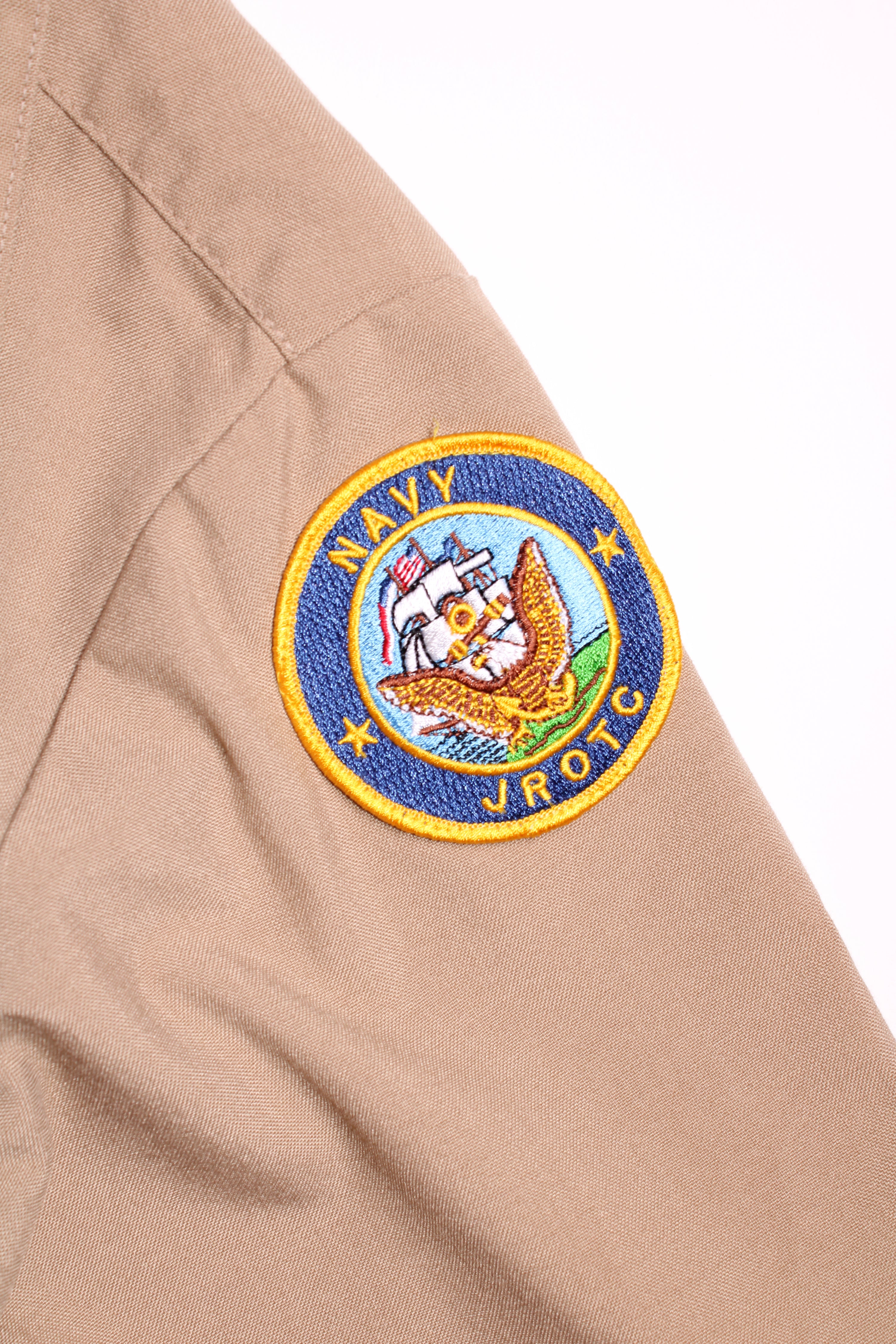 VINTAGE US ARMY NAVY JROTC SHIRT BEIGE - S