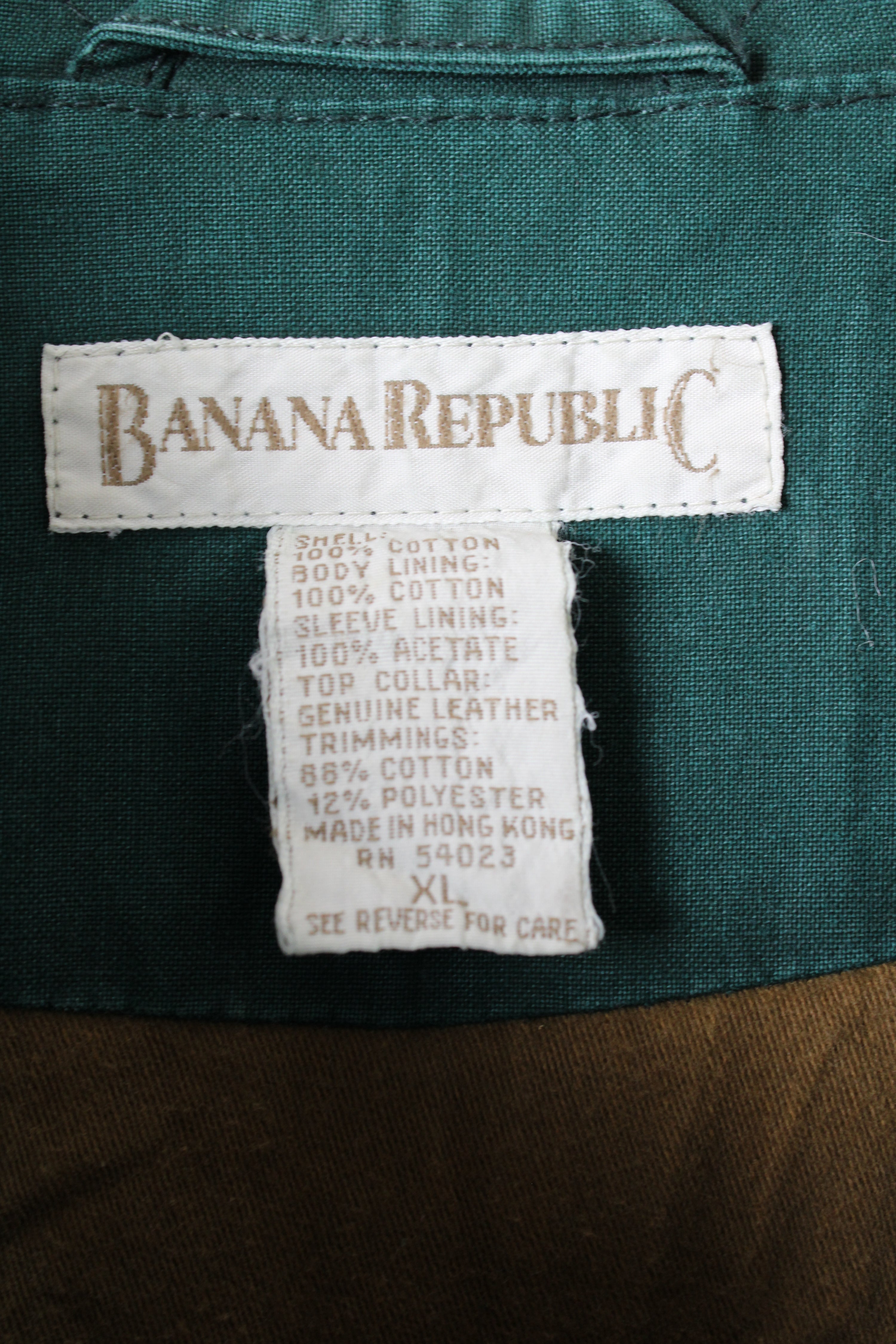VINTAGE HUNTING JACKET CANVAS COTTON GREEN - XL