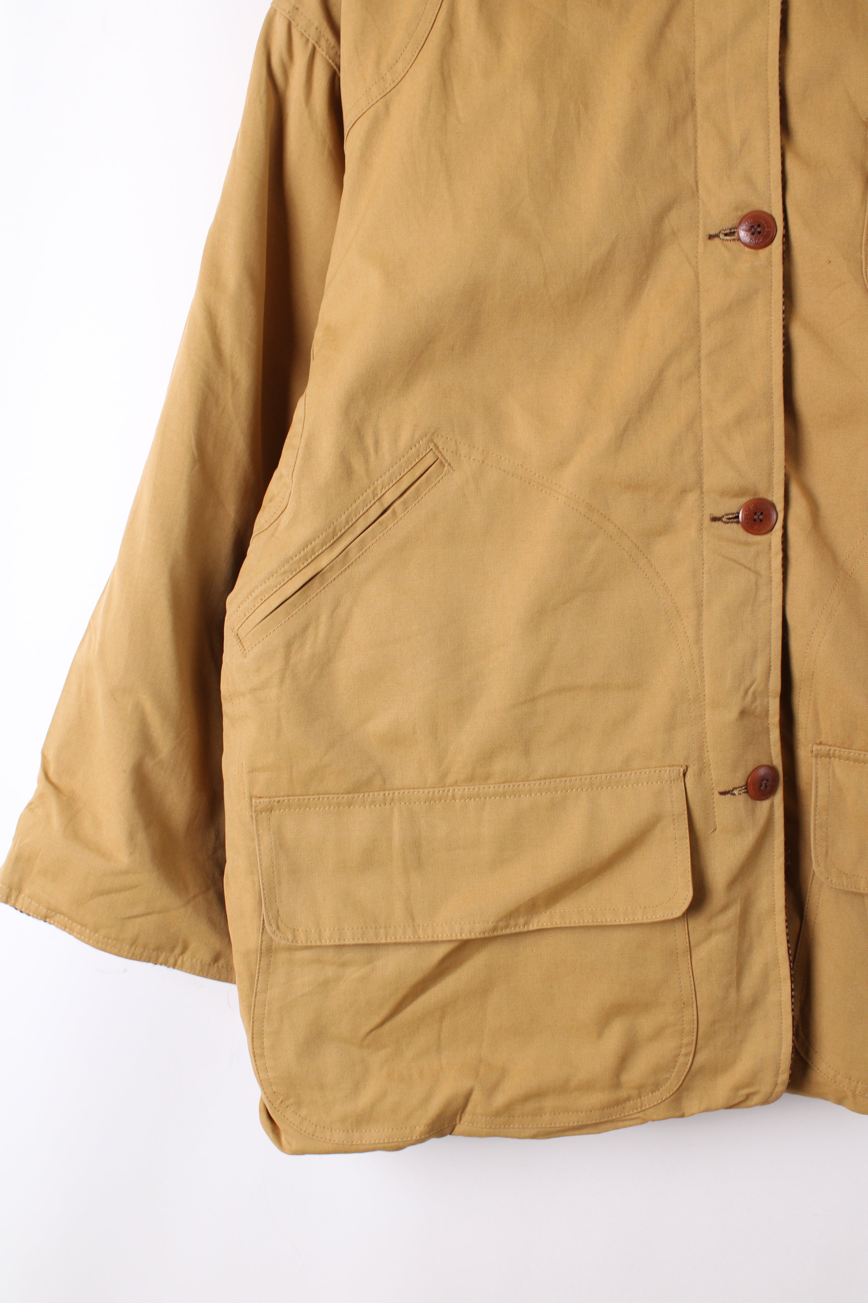 RALPH LAUREN HUNTING JACKET REVERSIBLE WOOL/CANVAS - L
